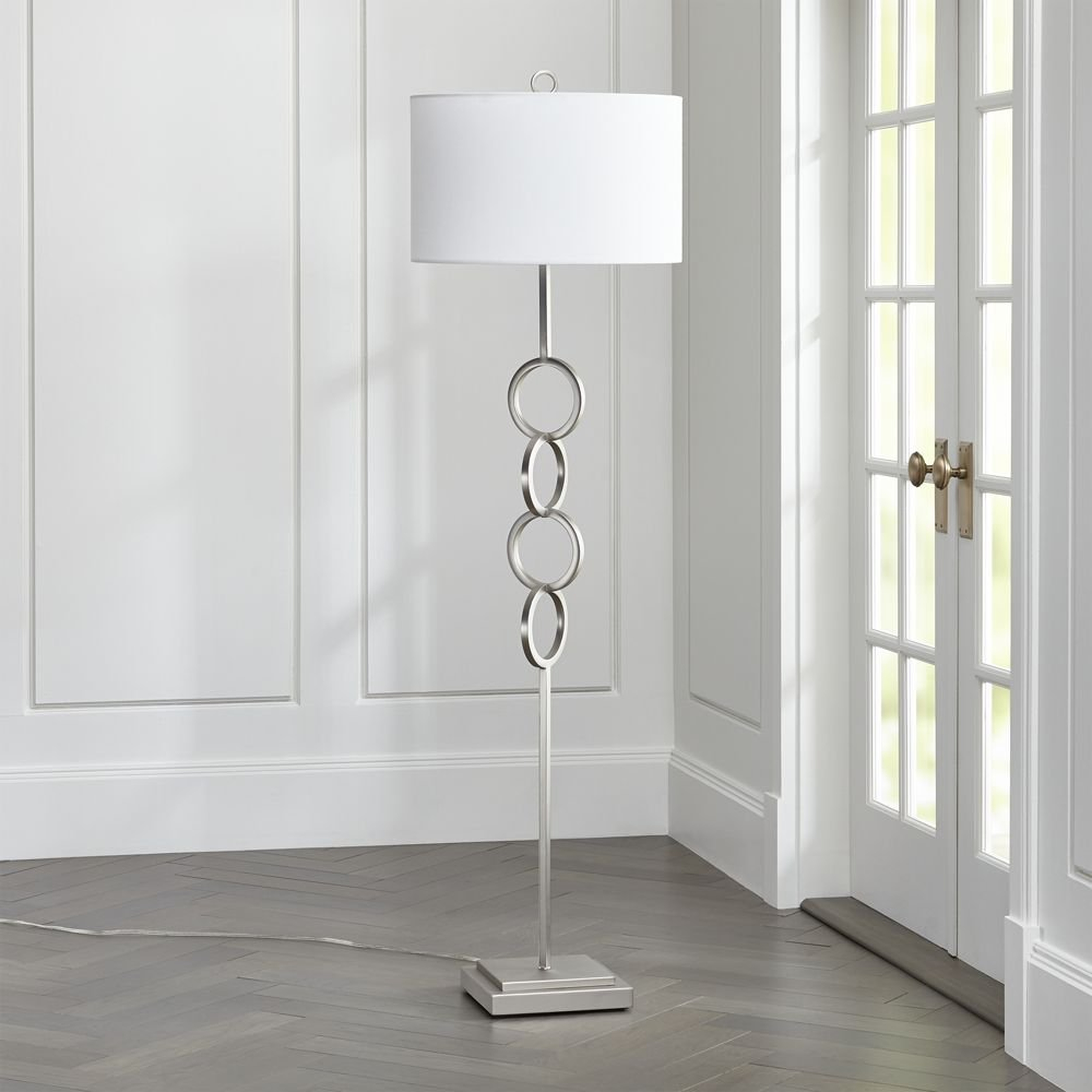Axiom Brushed Silver Floor Lamp - Crate and Barrel