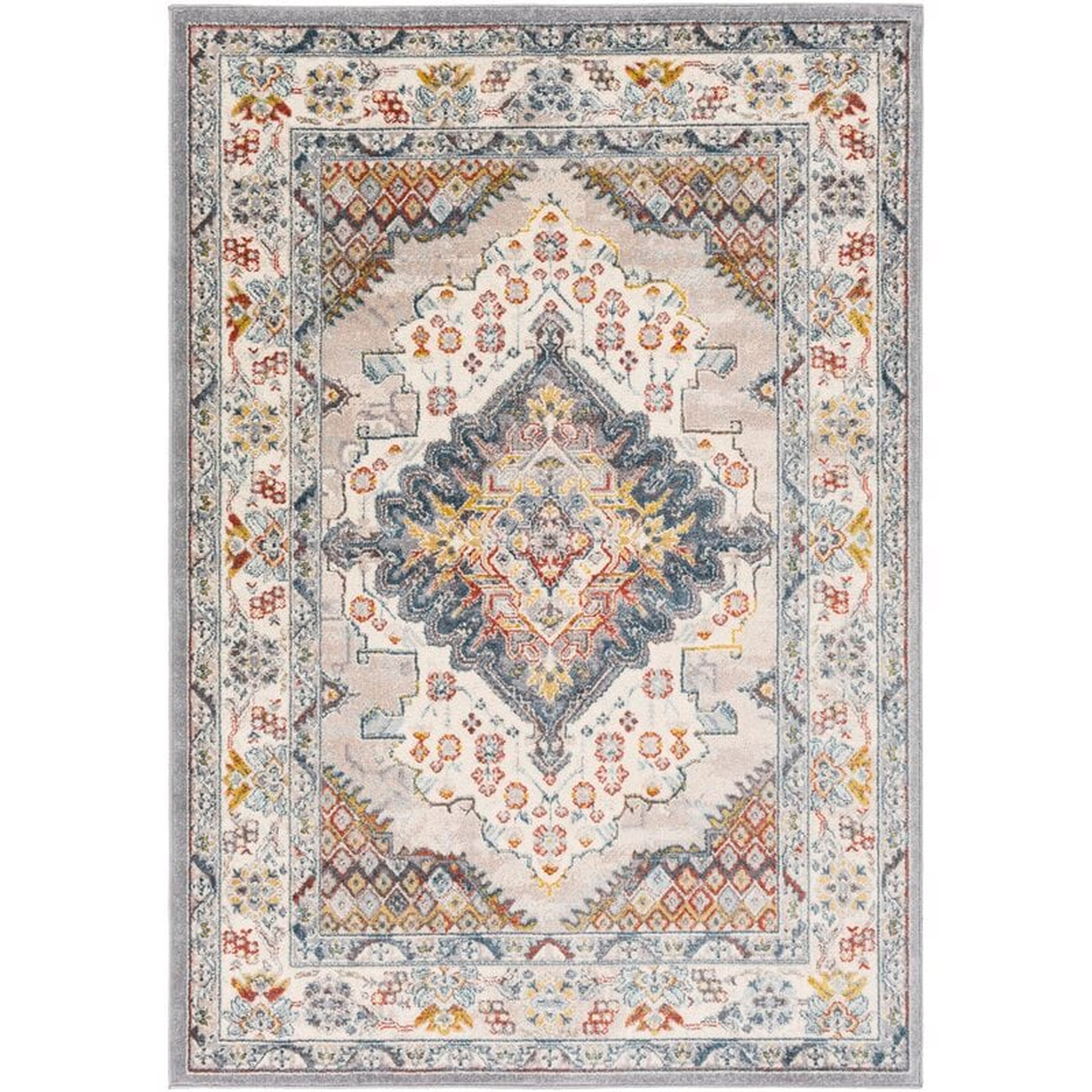 Kopf Oriental Gray Area Rug-  Rectangle 6'7" x 9' - Wayfair