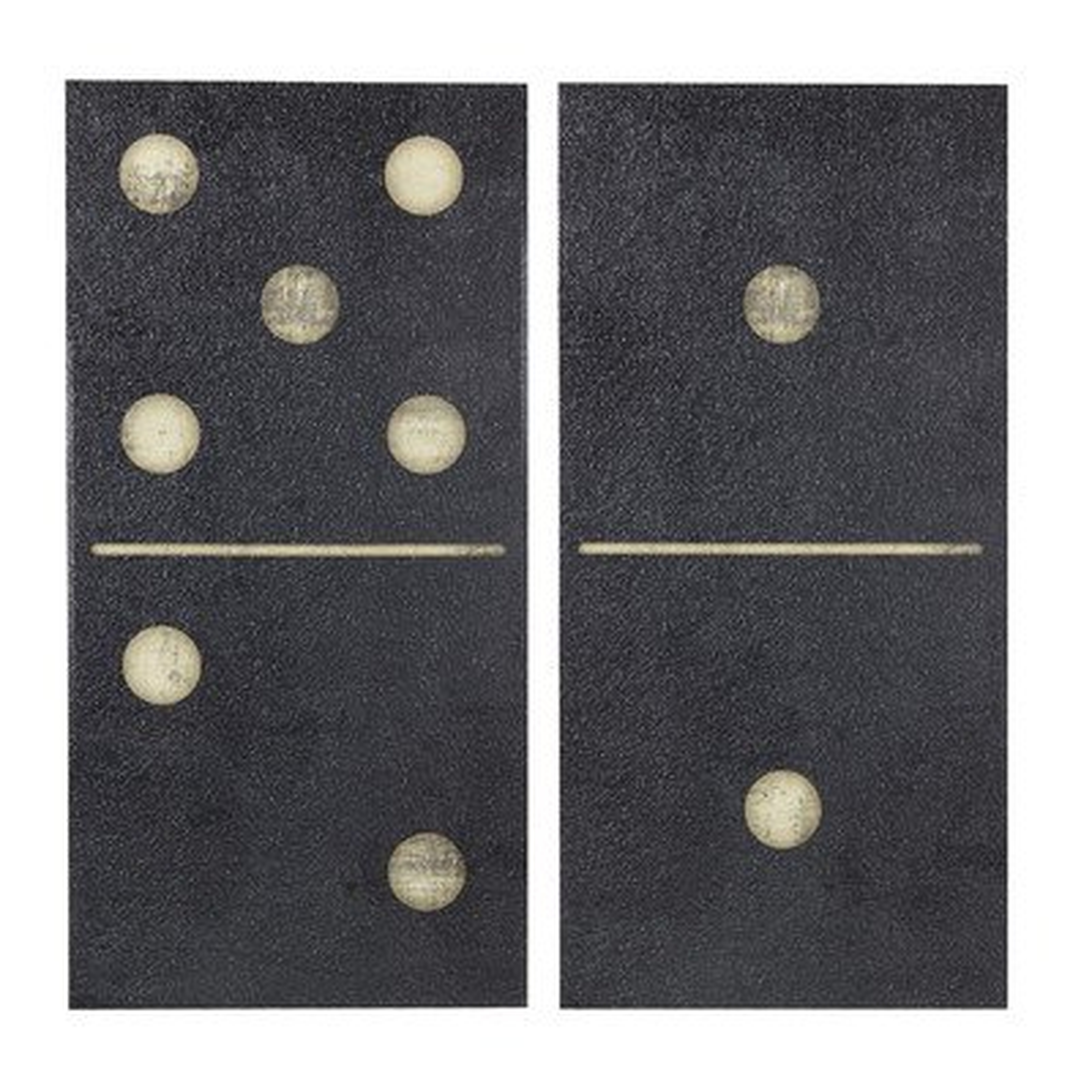 'Two Black Dominos' Framed Graphic Art on Canvas Set - Wayfair