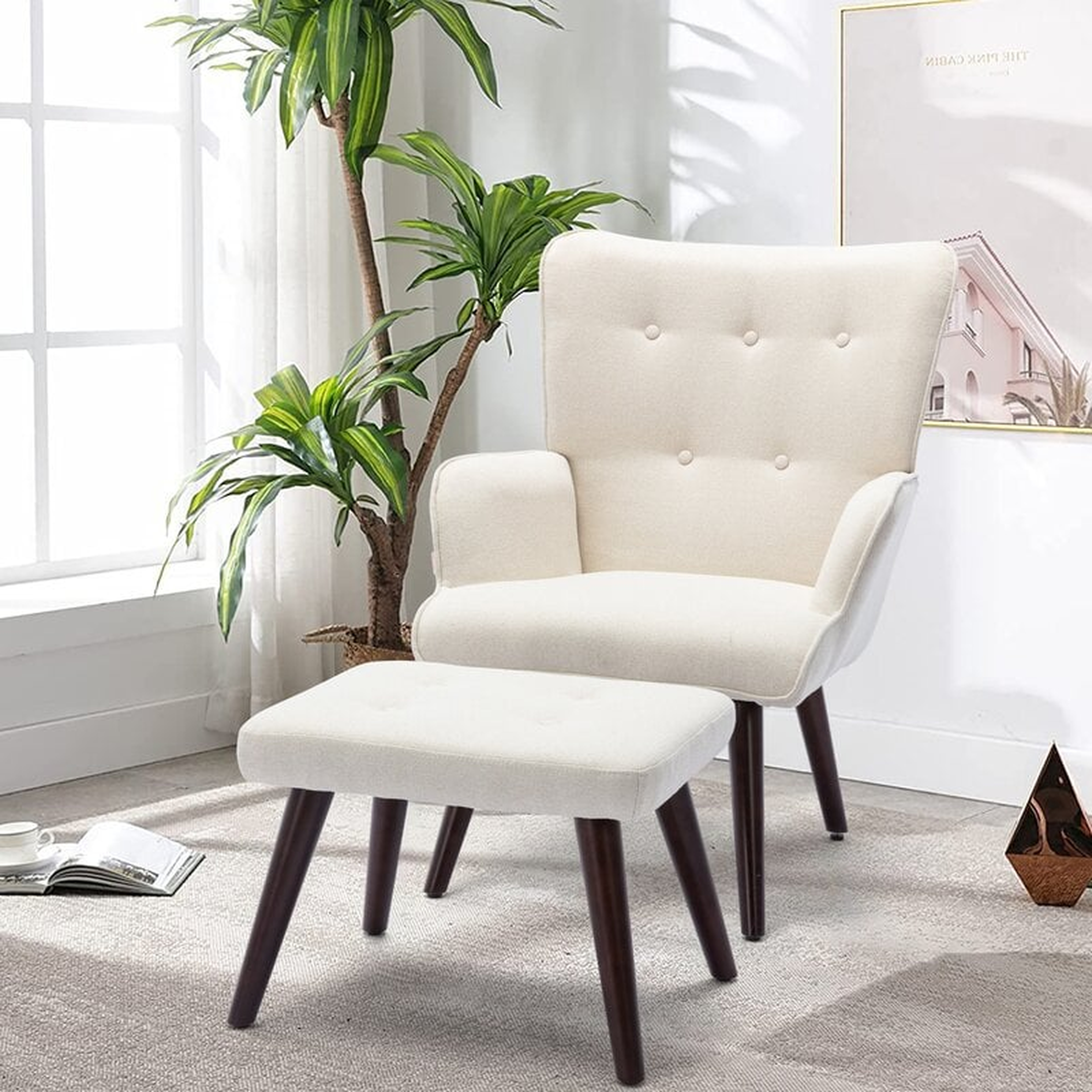 Azriela 27.17'' Wide Tufted Lounge Chair and Ottoman - Wayfair