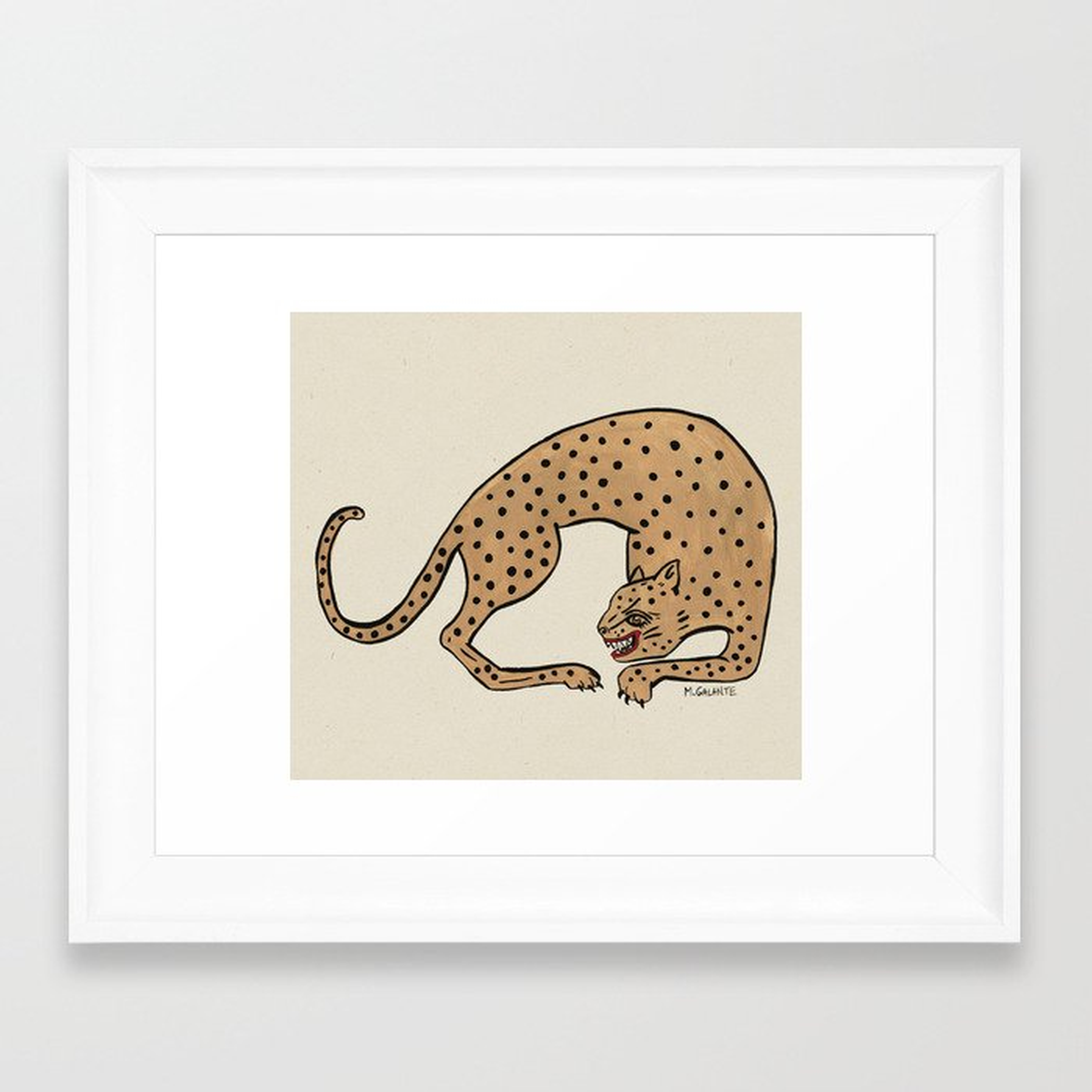 Cheetah Framed Art Print 10 x 12 - scoop white - Society6