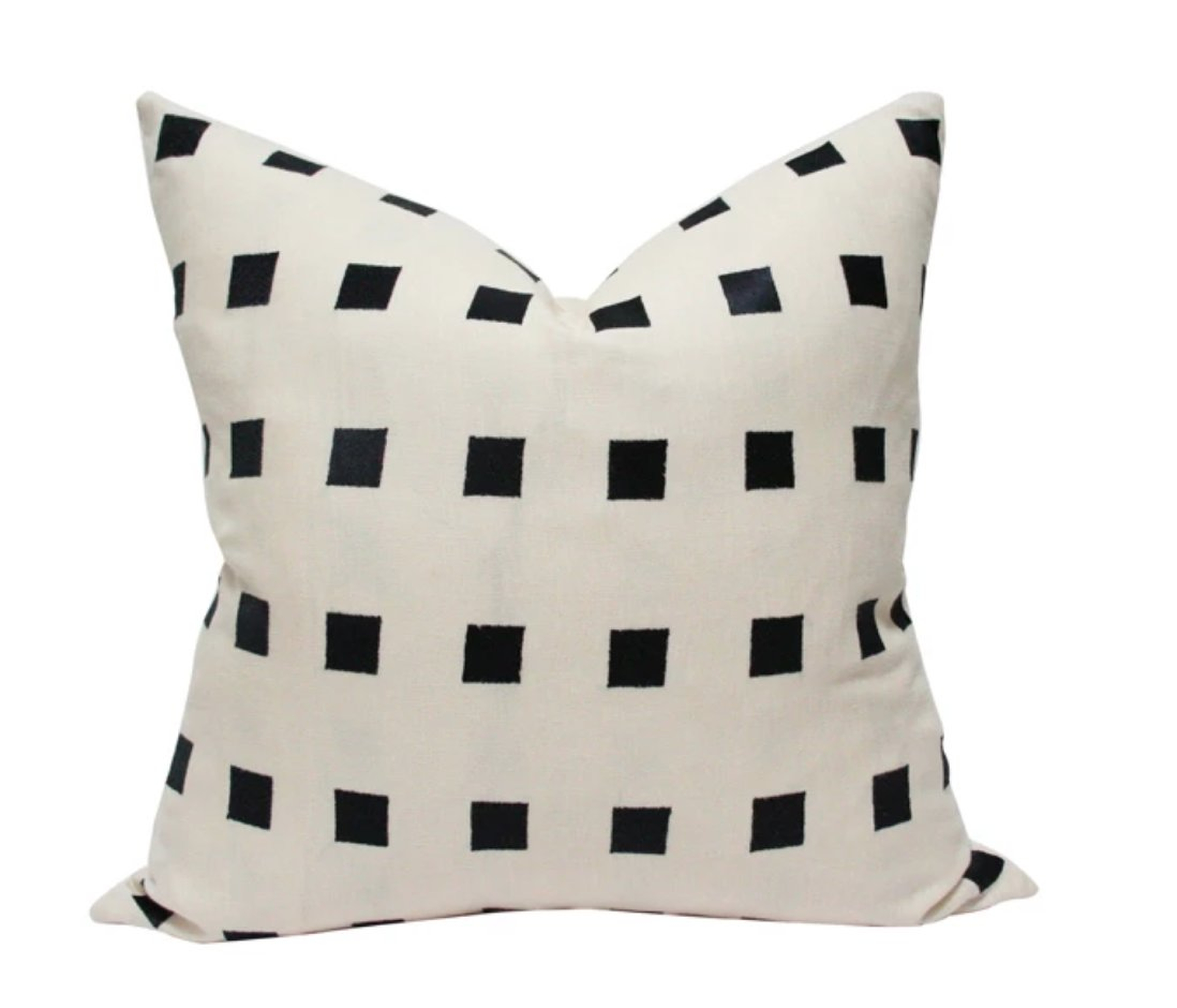 Chalet Pillow, Cream & Black, 18" x 18" - Arianna Belle
