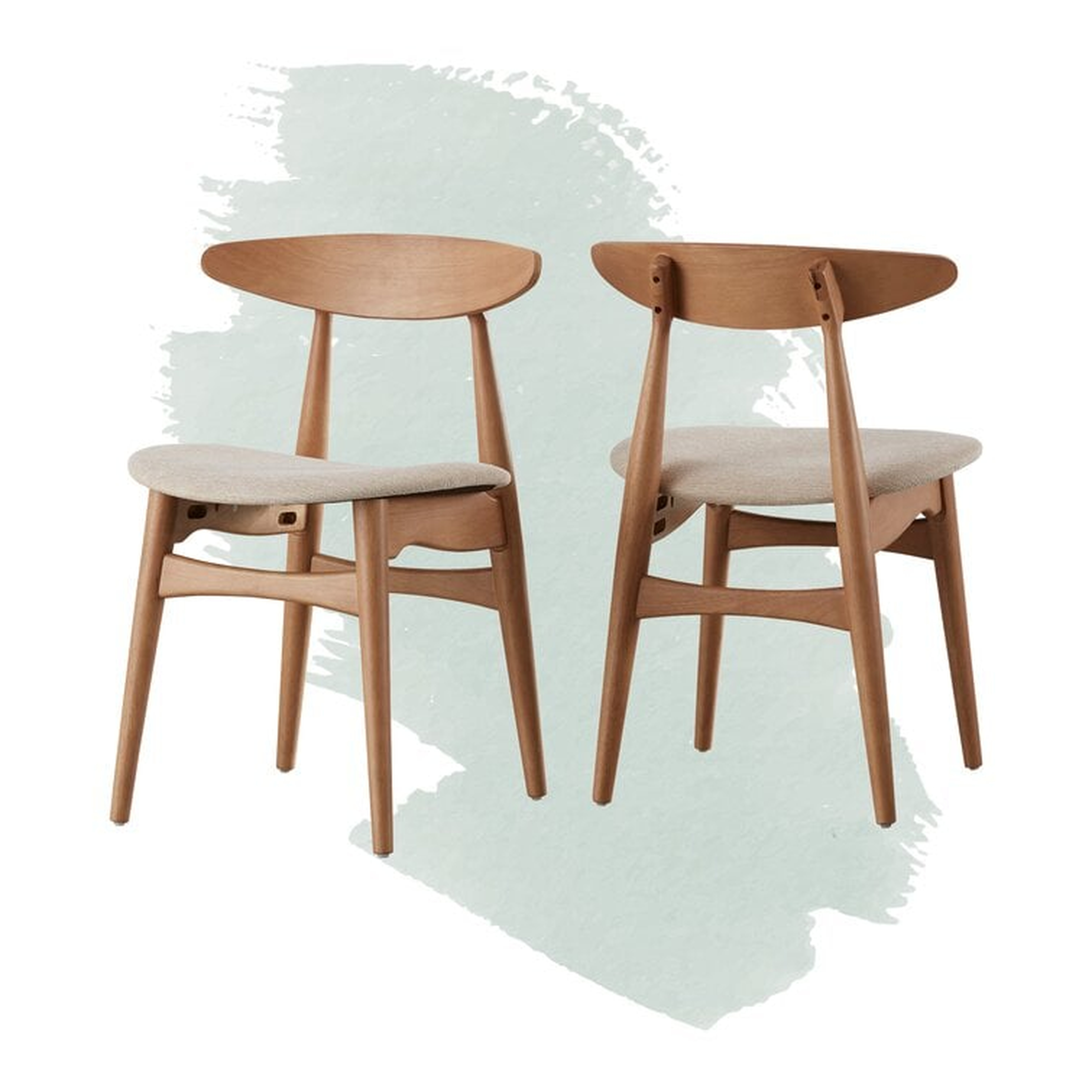 Gallman Fabric Side Chair in Beige (SET OF 2) - Wayfair