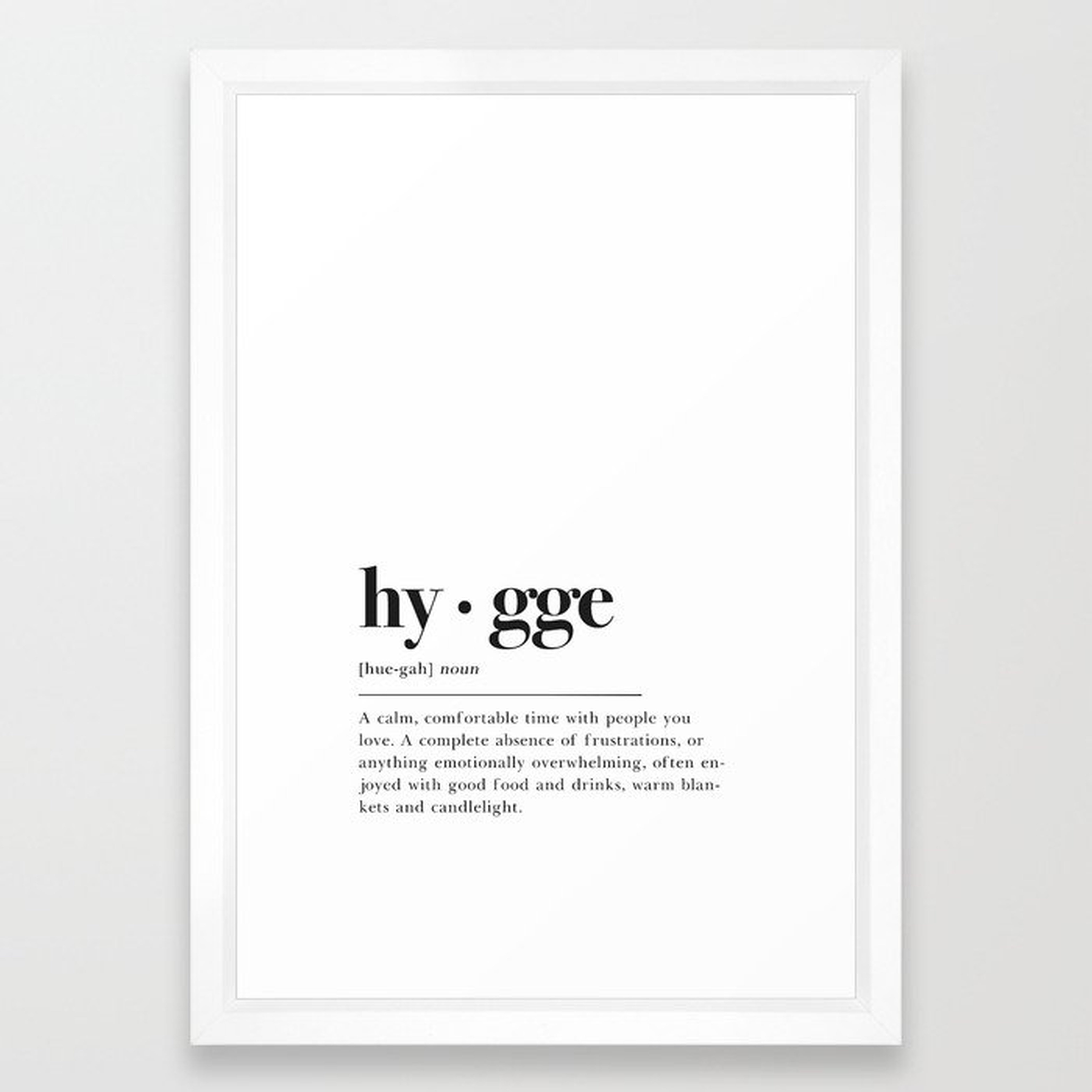 Hygge Definition Framed Art Print - Society6