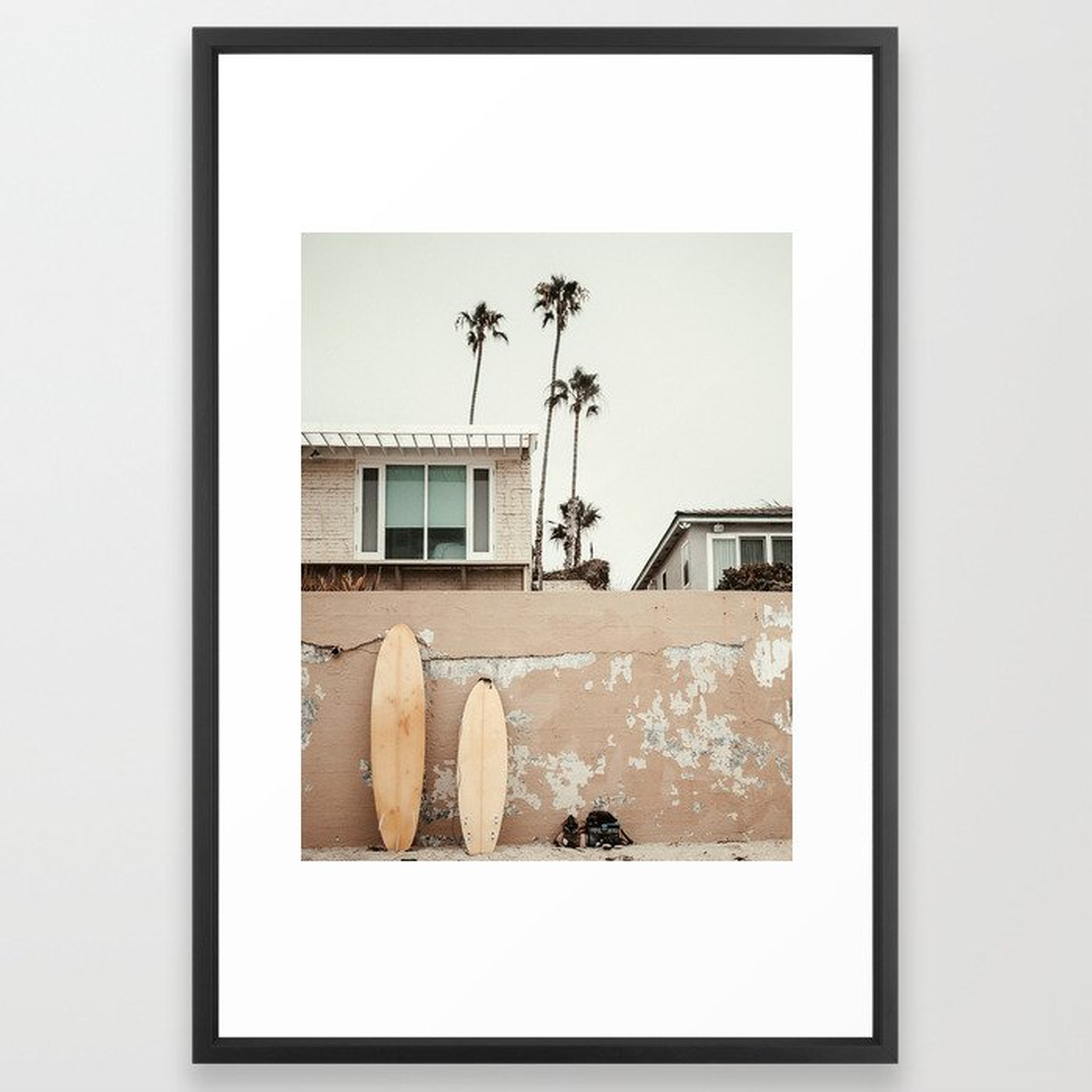 San Diego Surfing Framed Art Print - Society6