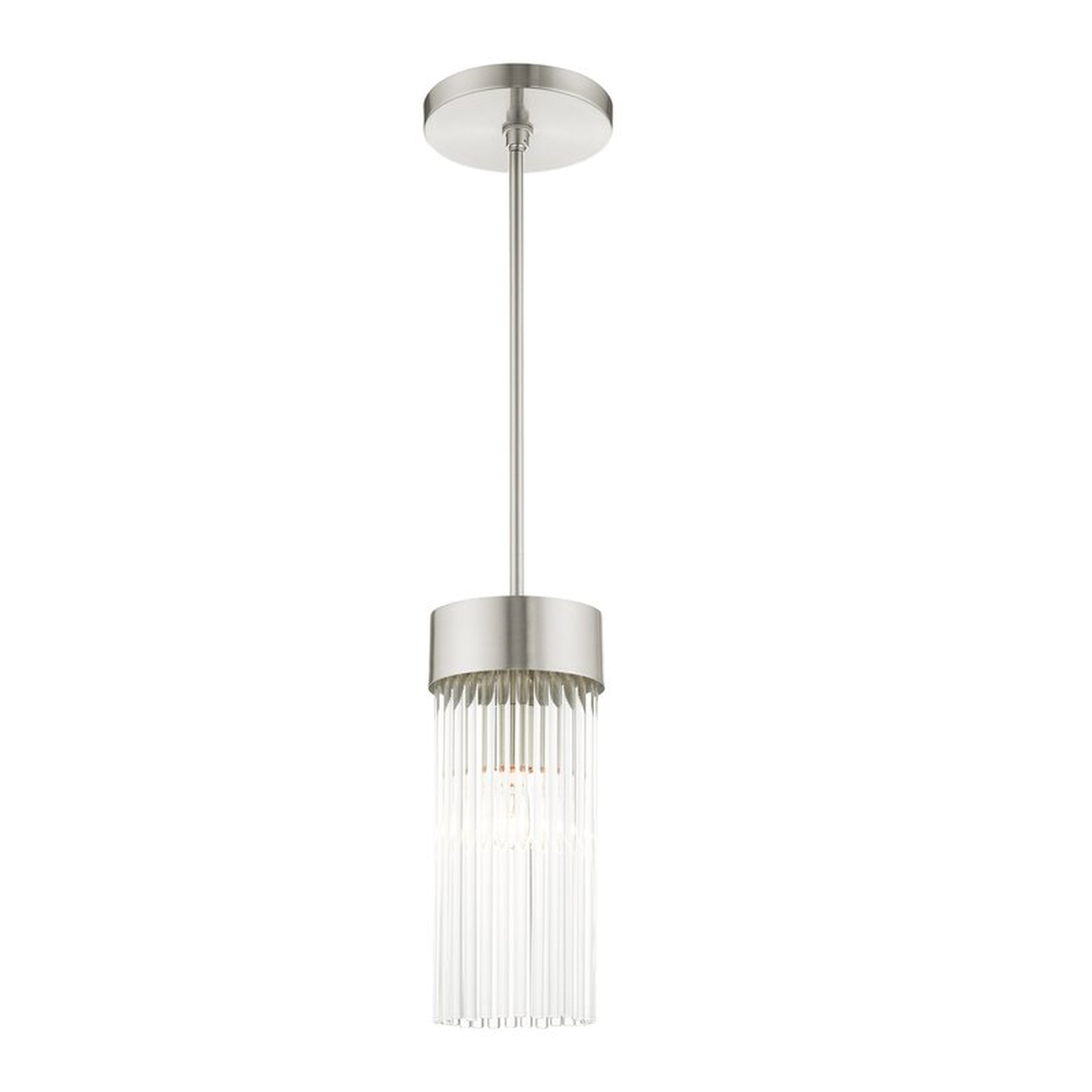 Hoban 1 - Light Single Cylinder Pendant with Crystal Accents / Brushed Nickel - Wayfair