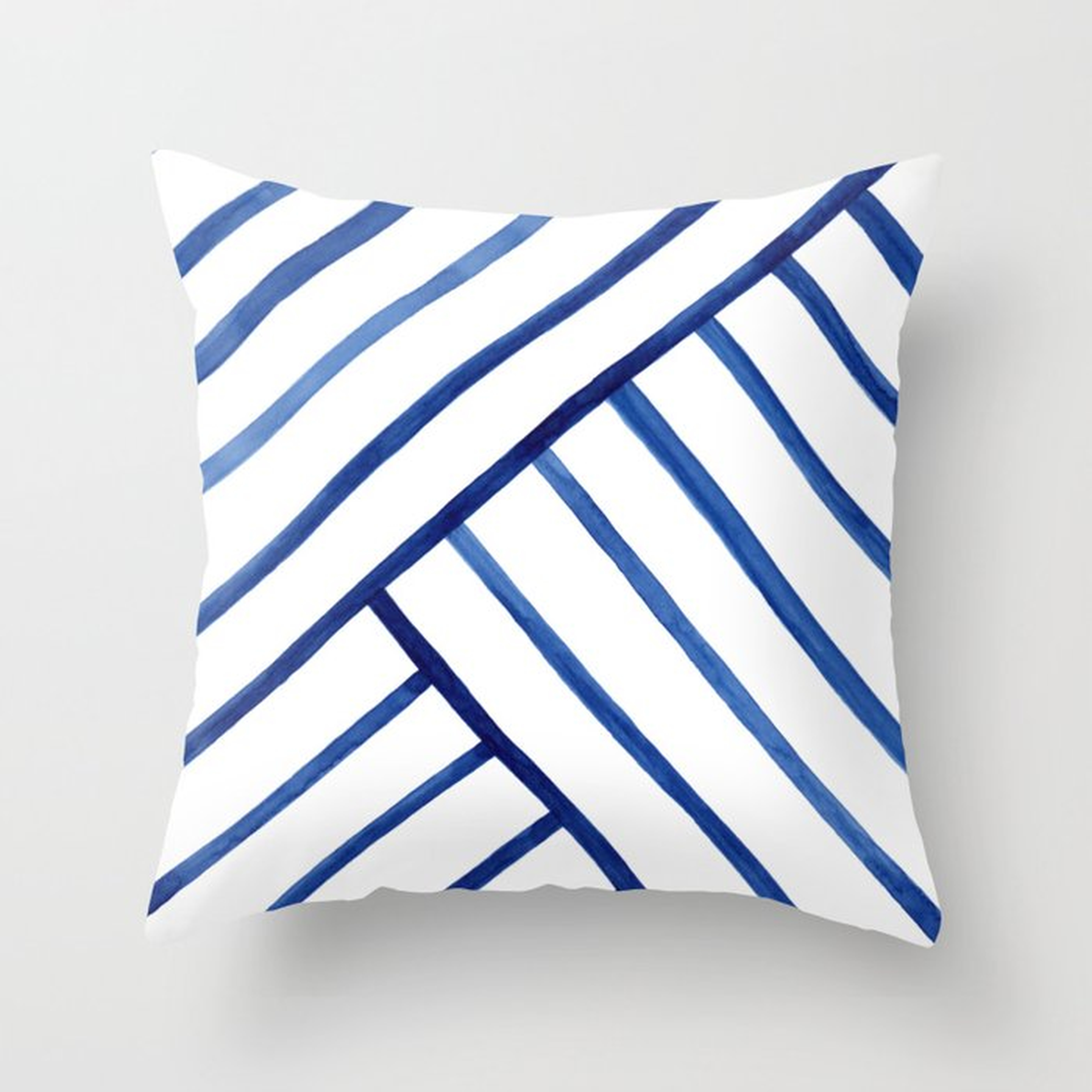 Watercolor lines pattern | Navy blue Throw Pillow - Society6