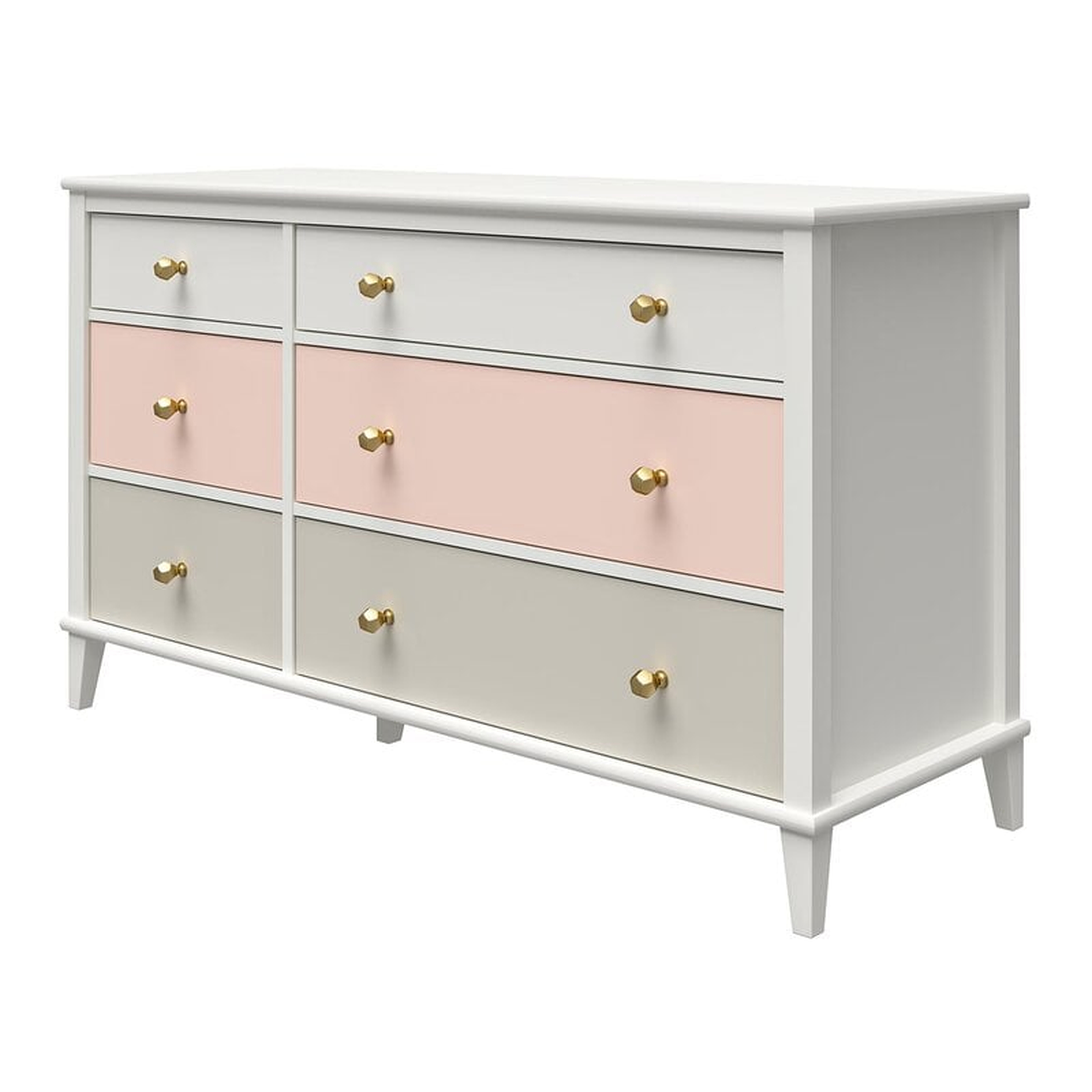 Monarch Hill Poppy 6 Drawer Double Dresser,  White Peach - Wayfair
