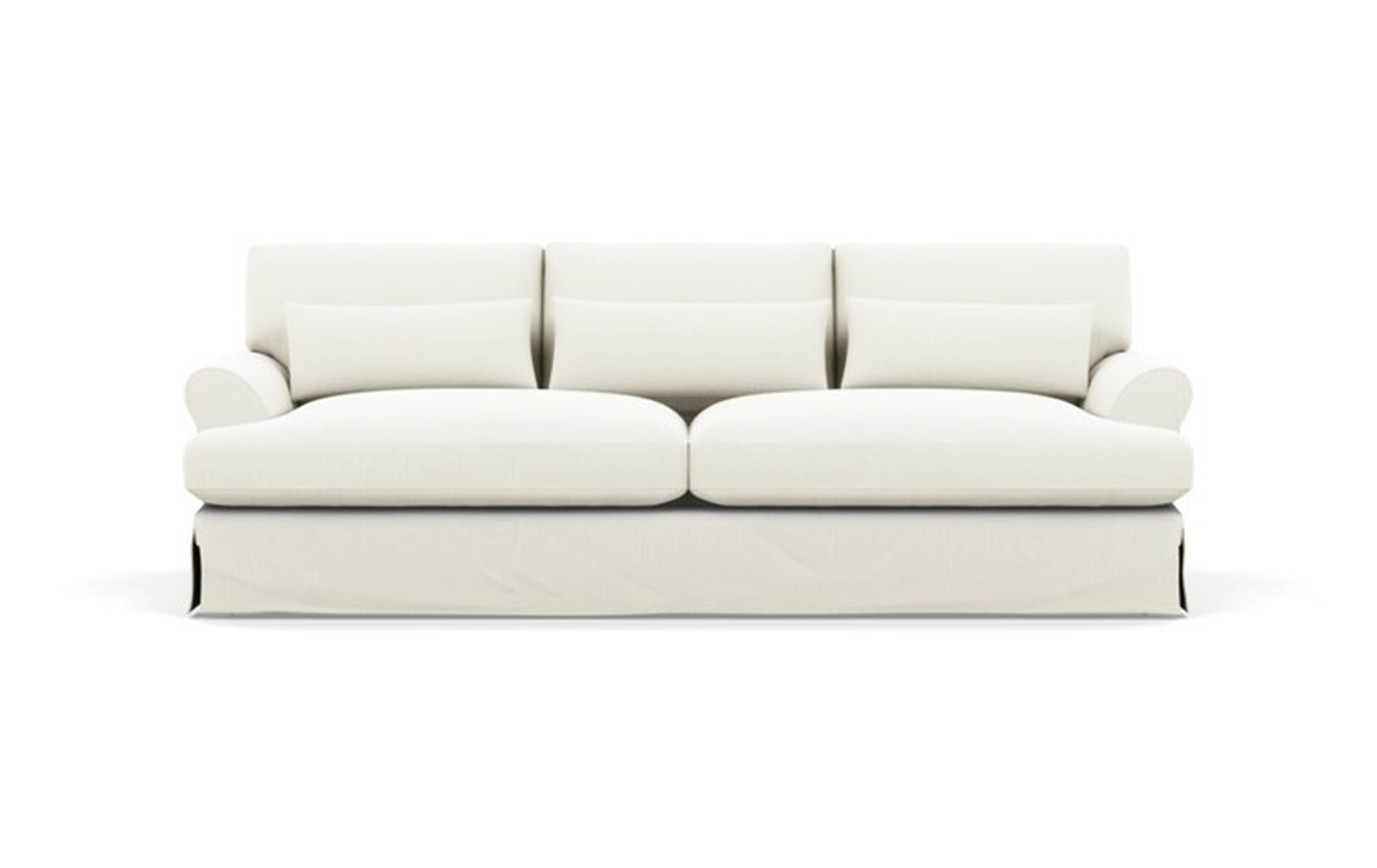 Maxwell Slipcovered Sofa in Ivory Heavy Cloth 90" LONG - Interior Define