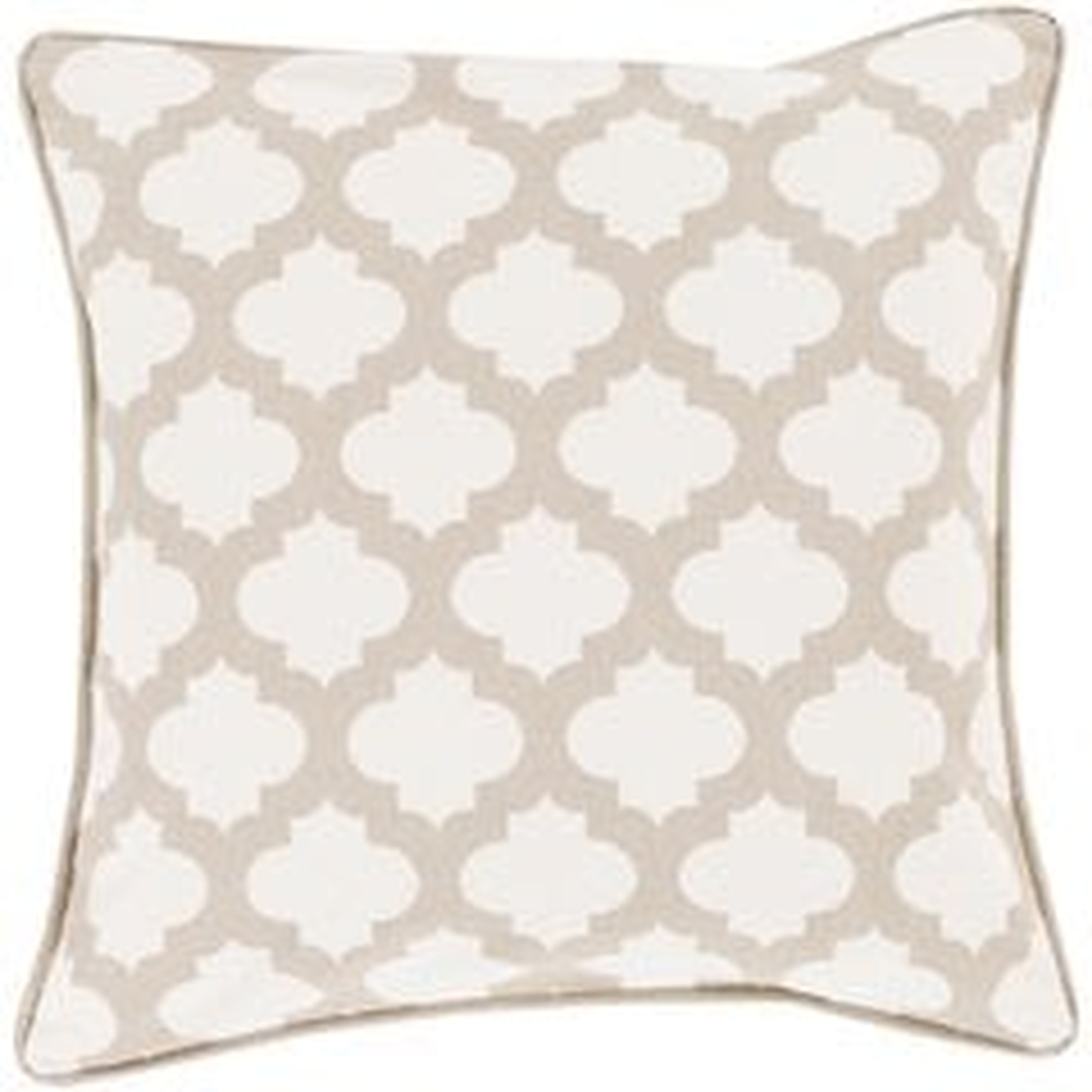 Morrocan Printed Lattice Throw Pillow, 18" x 18", with down insert - Surya