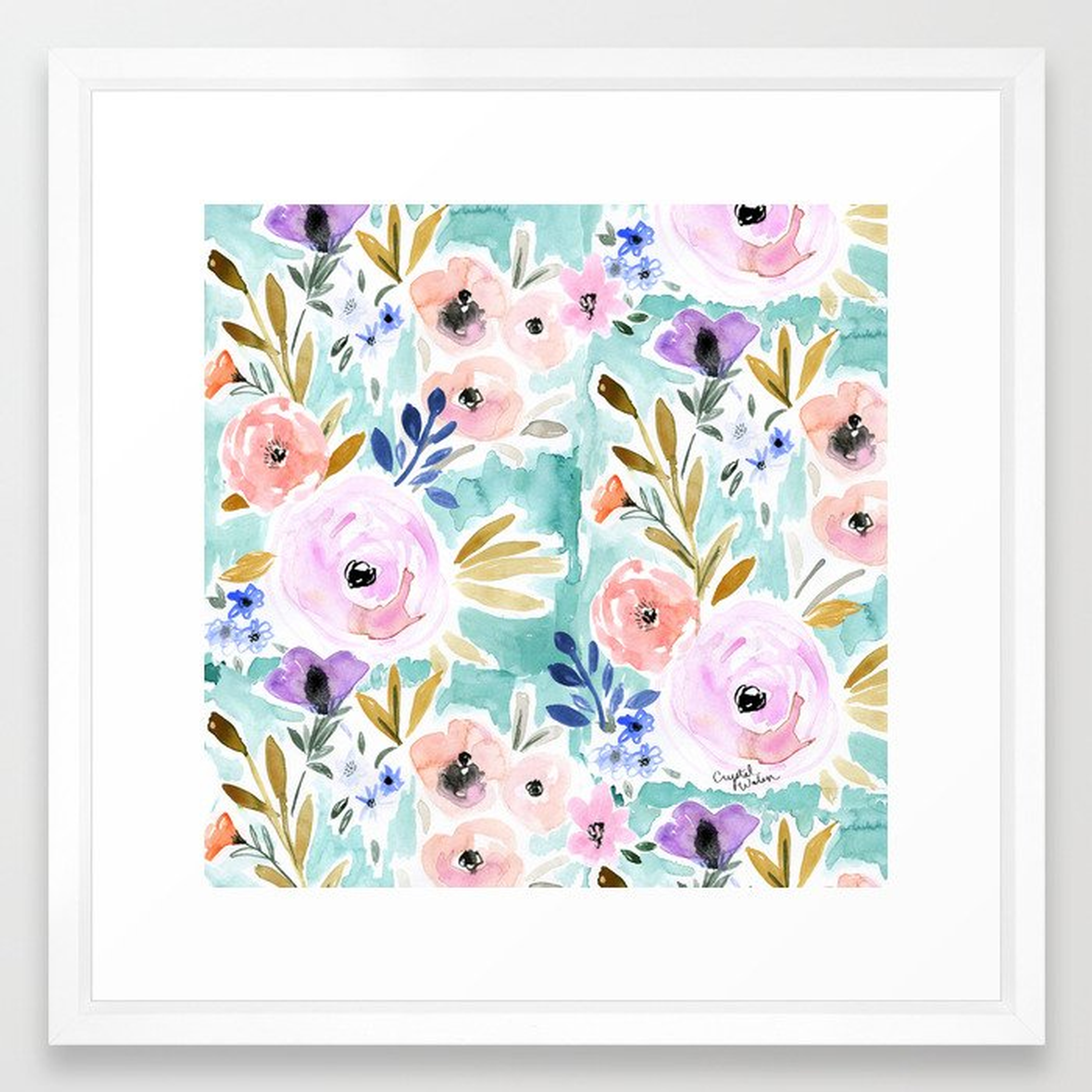 Willow Floral Framed Art Print - Society6