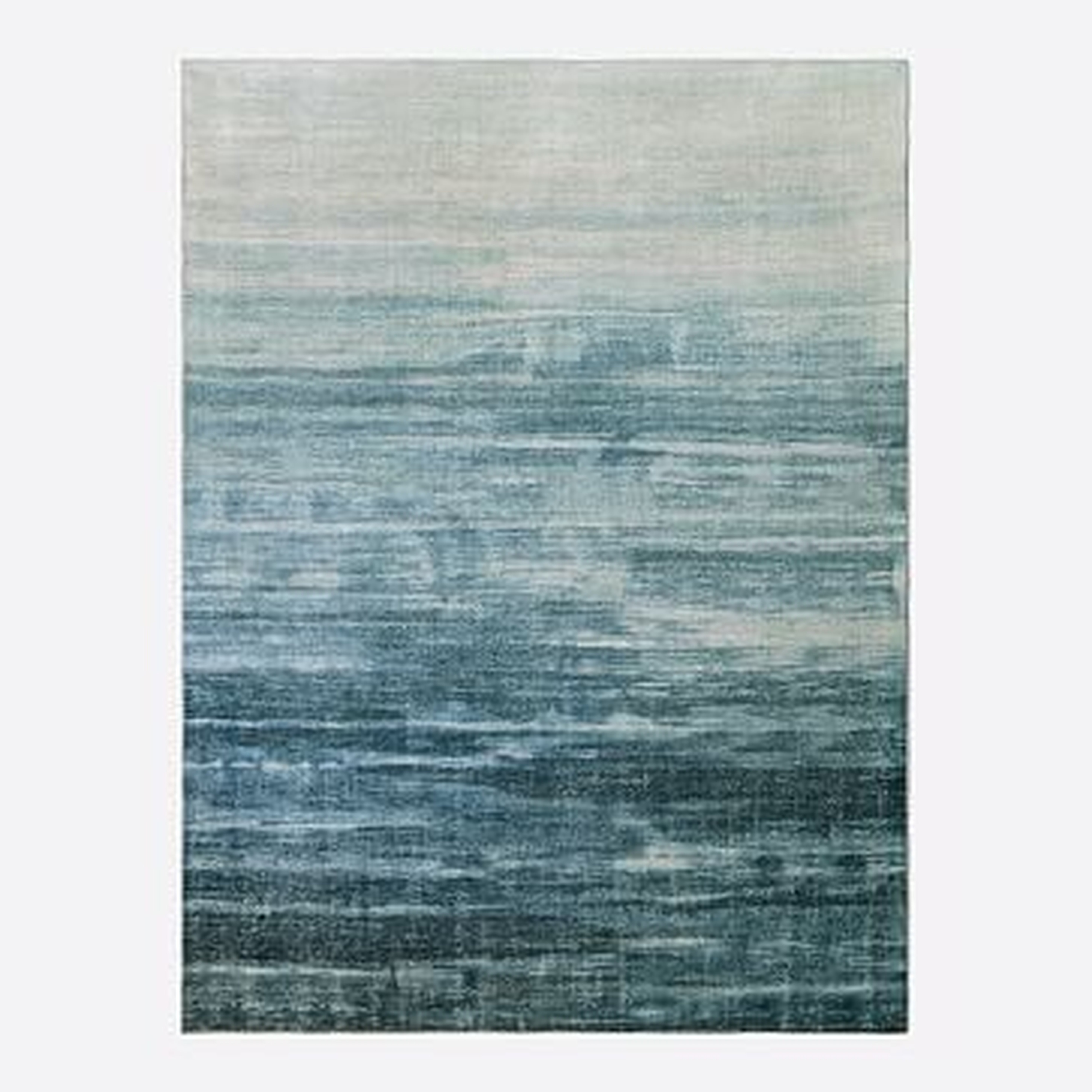 Painted Ombre Rug, Midnight, 9'x12' - West Elm