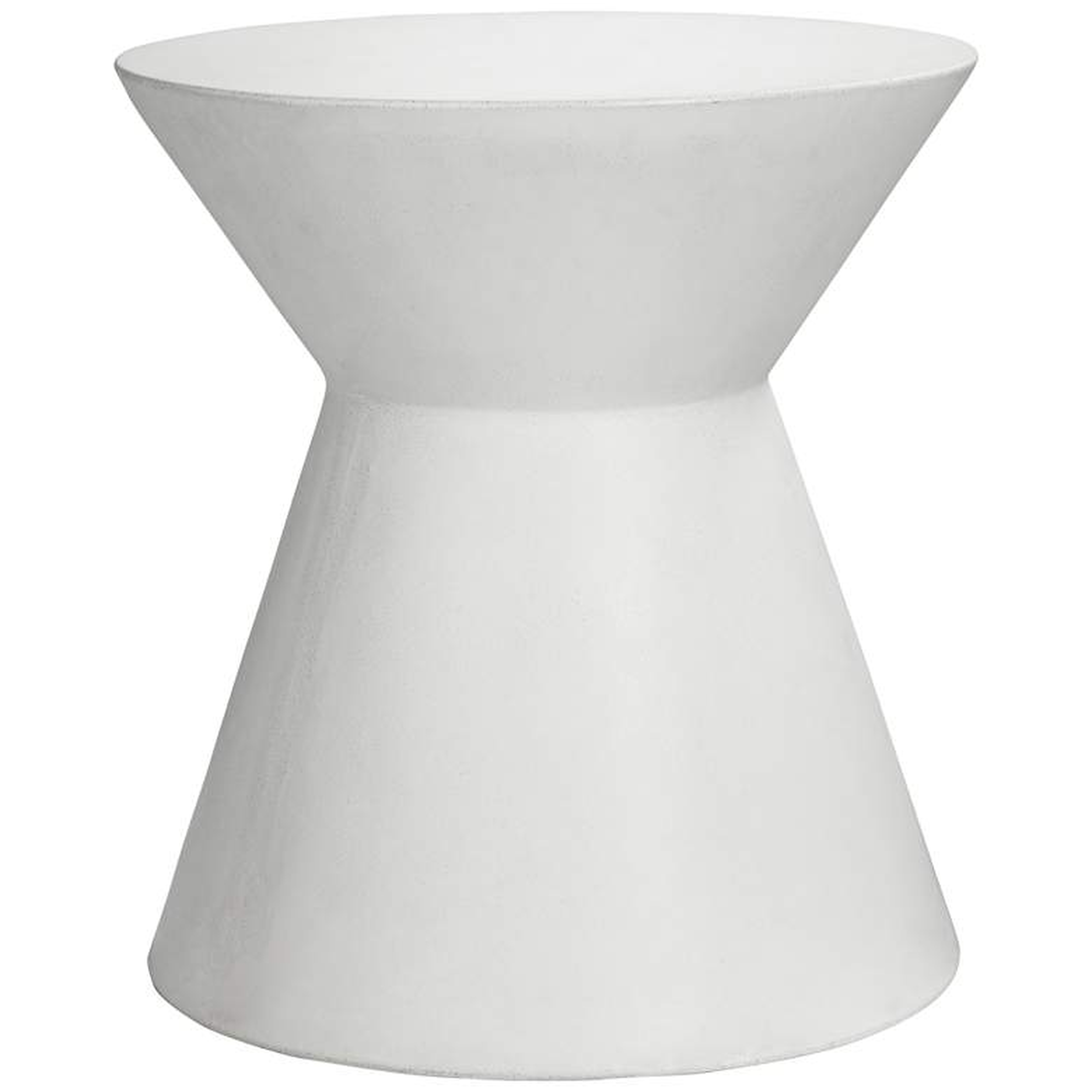 Astley Round White Concrete Indoor-Outdoor End Table - Style # 14F23 - Lamps Plus