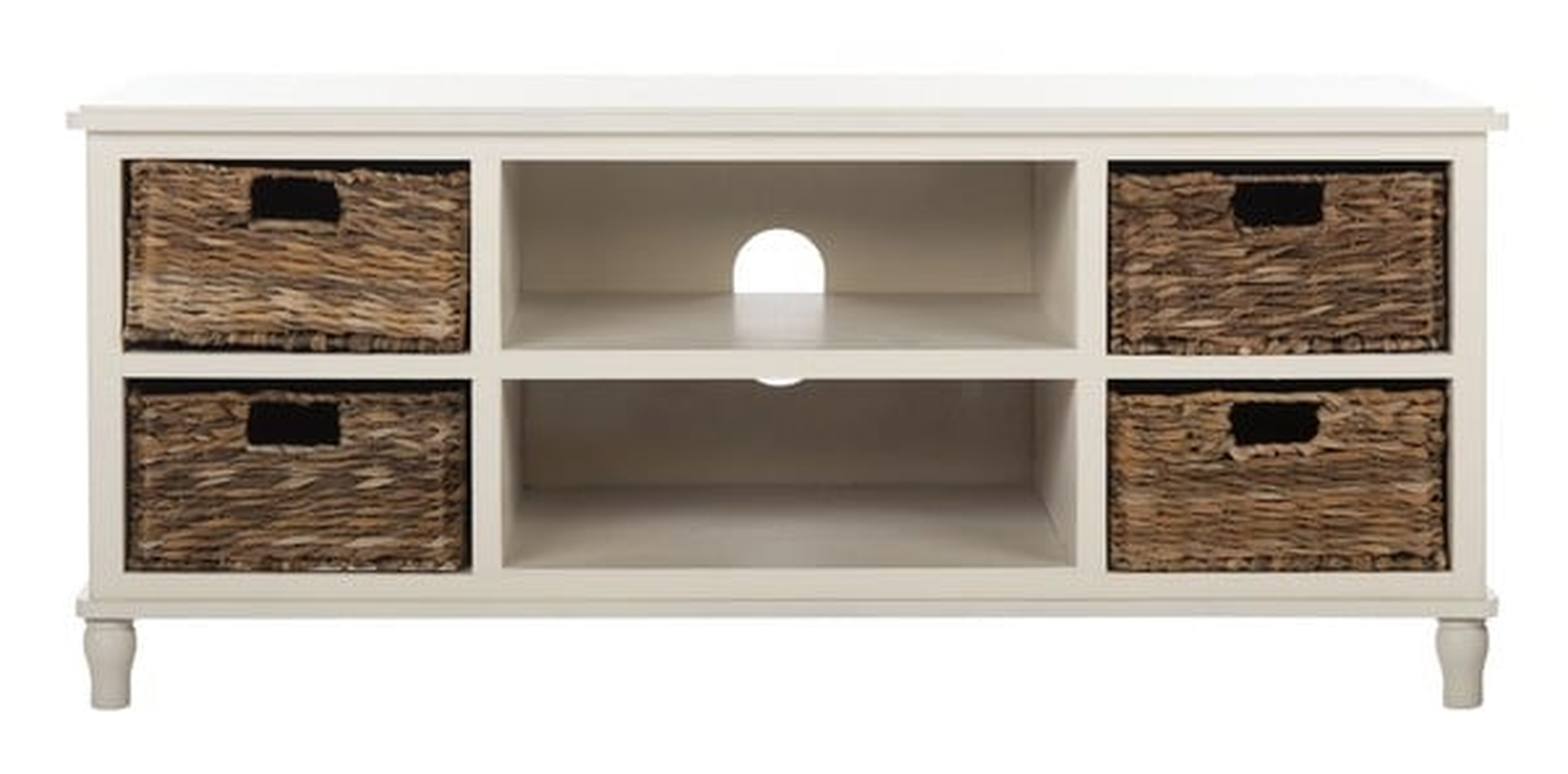 Rooney Entertainment Unit - Distressed White - Arlo Home - Arlo Home