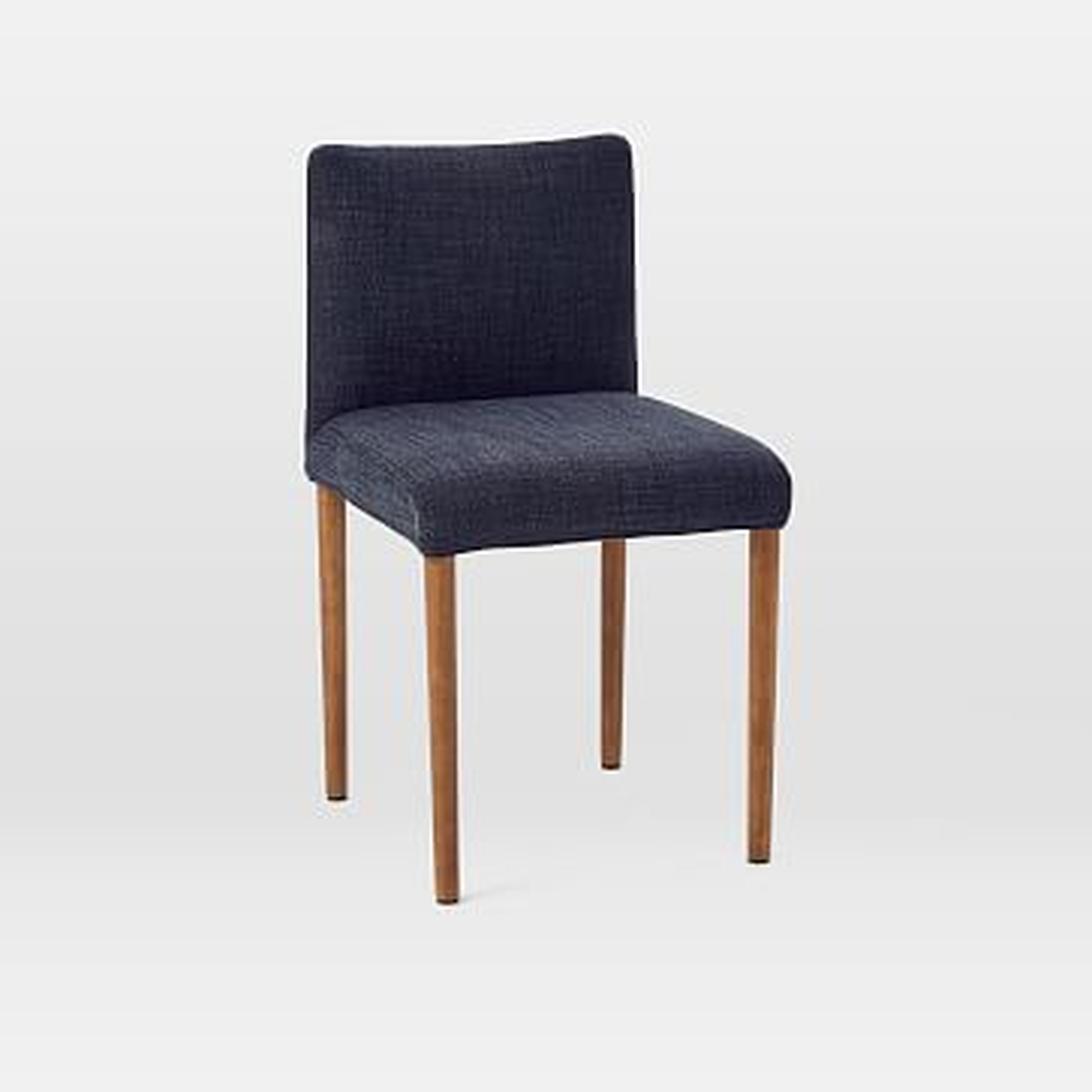 Ellis Upholstered Dining Chair, Indigo, Pecan, Set of 2 - West Elm