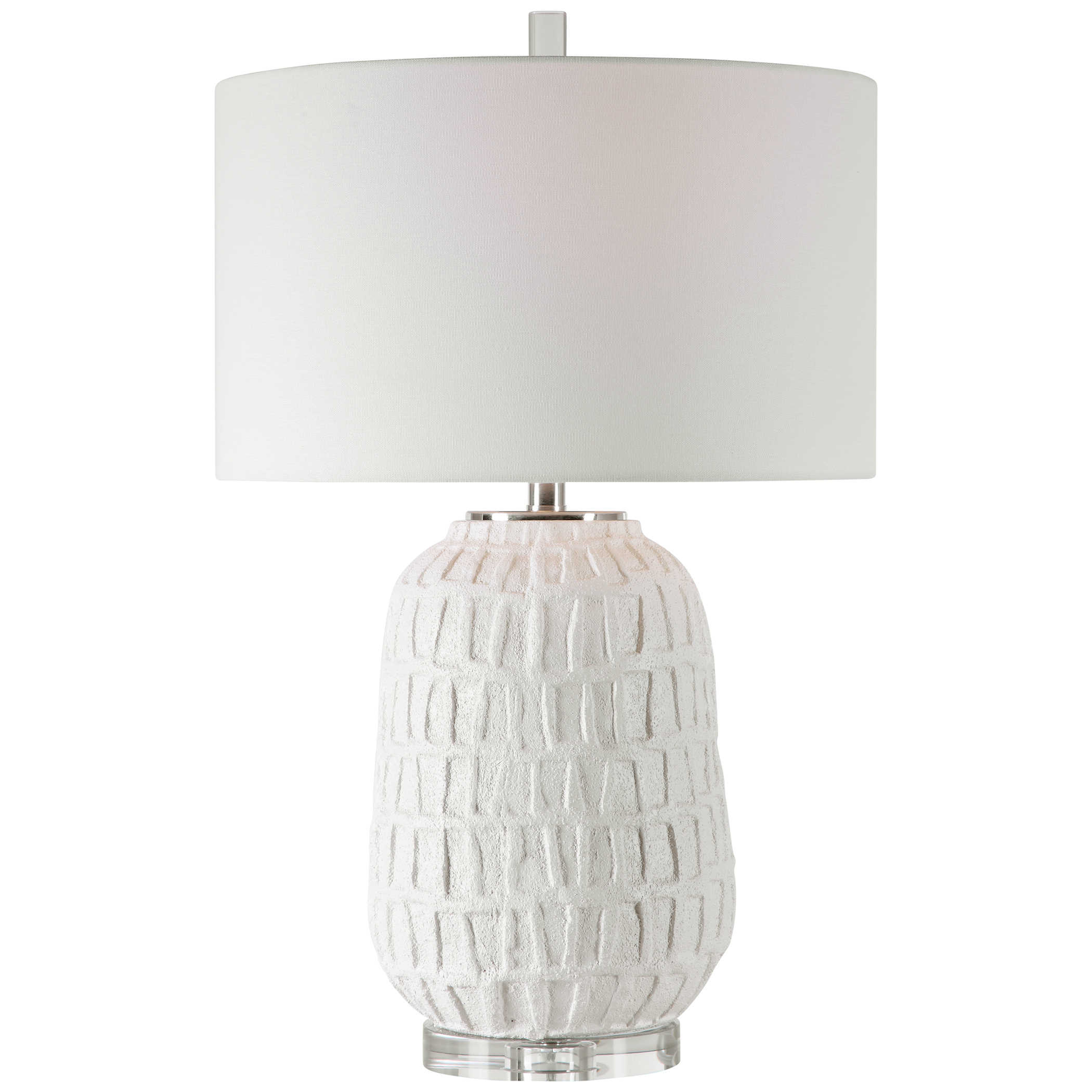 Caelina Textured Table Lamp, White - Hudsonhill Foundry
