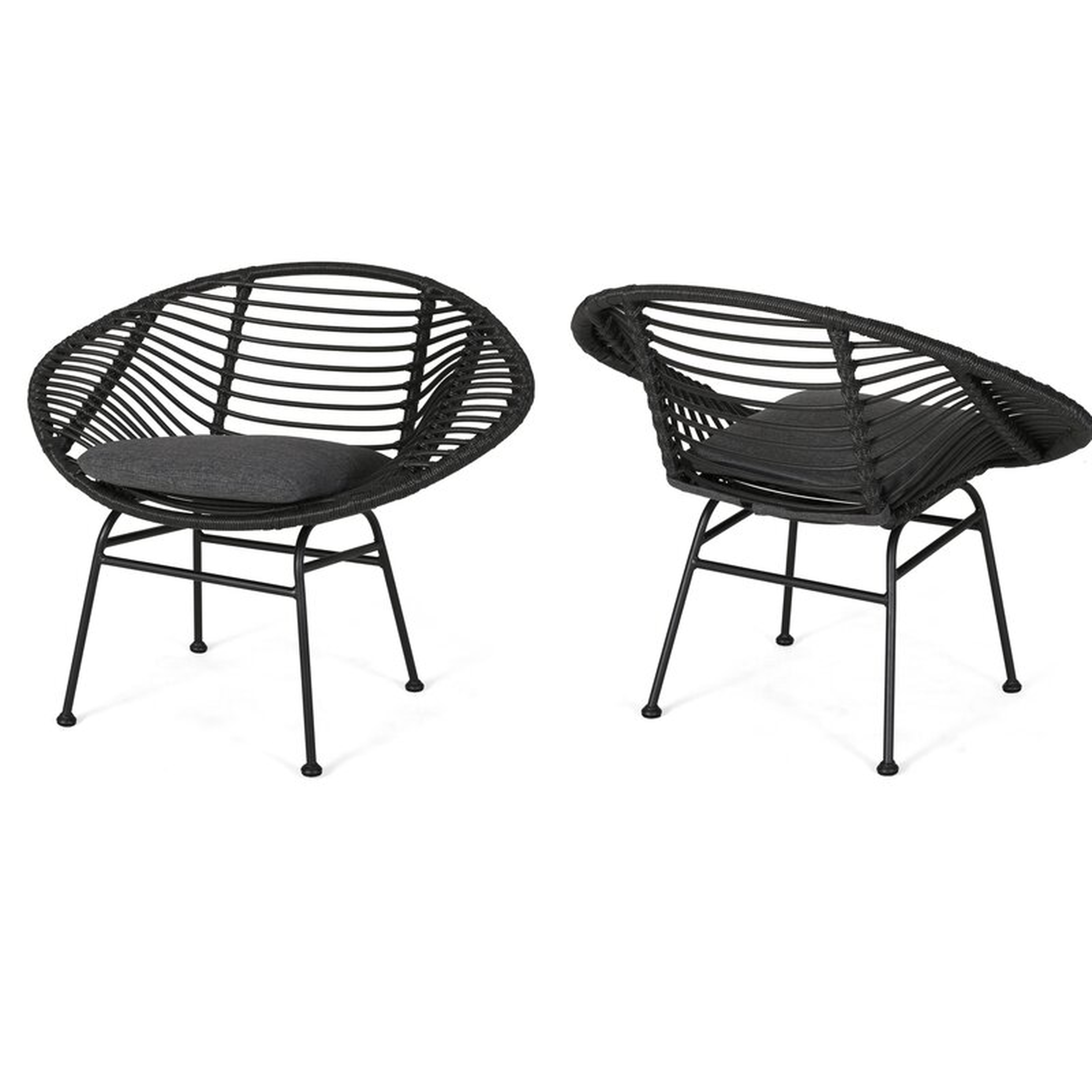Dark Gray Mccurley Papasan Chair (Set of 2) - Wayfair