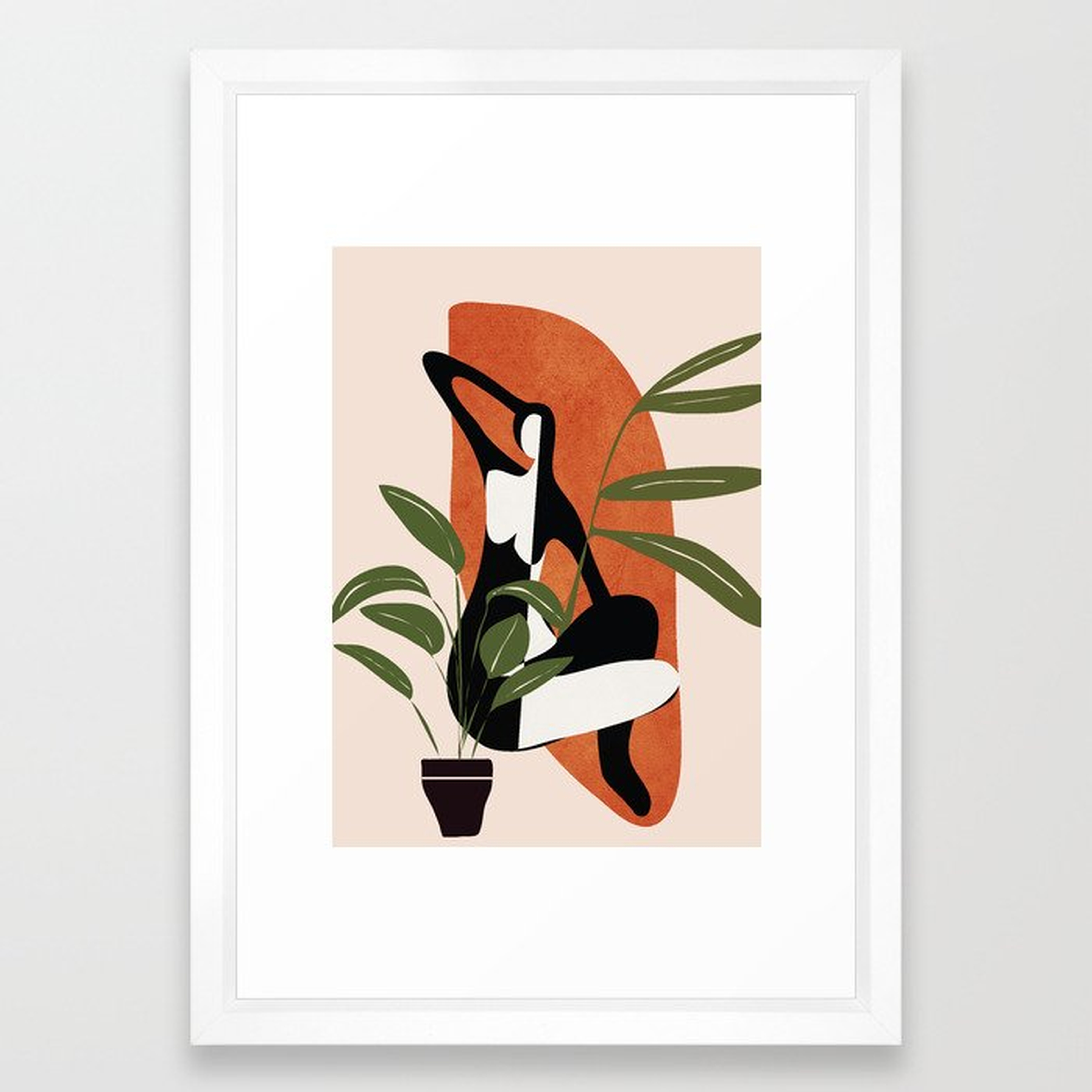 Abstract Female Figure - 15" x 21" - vector white - Society6