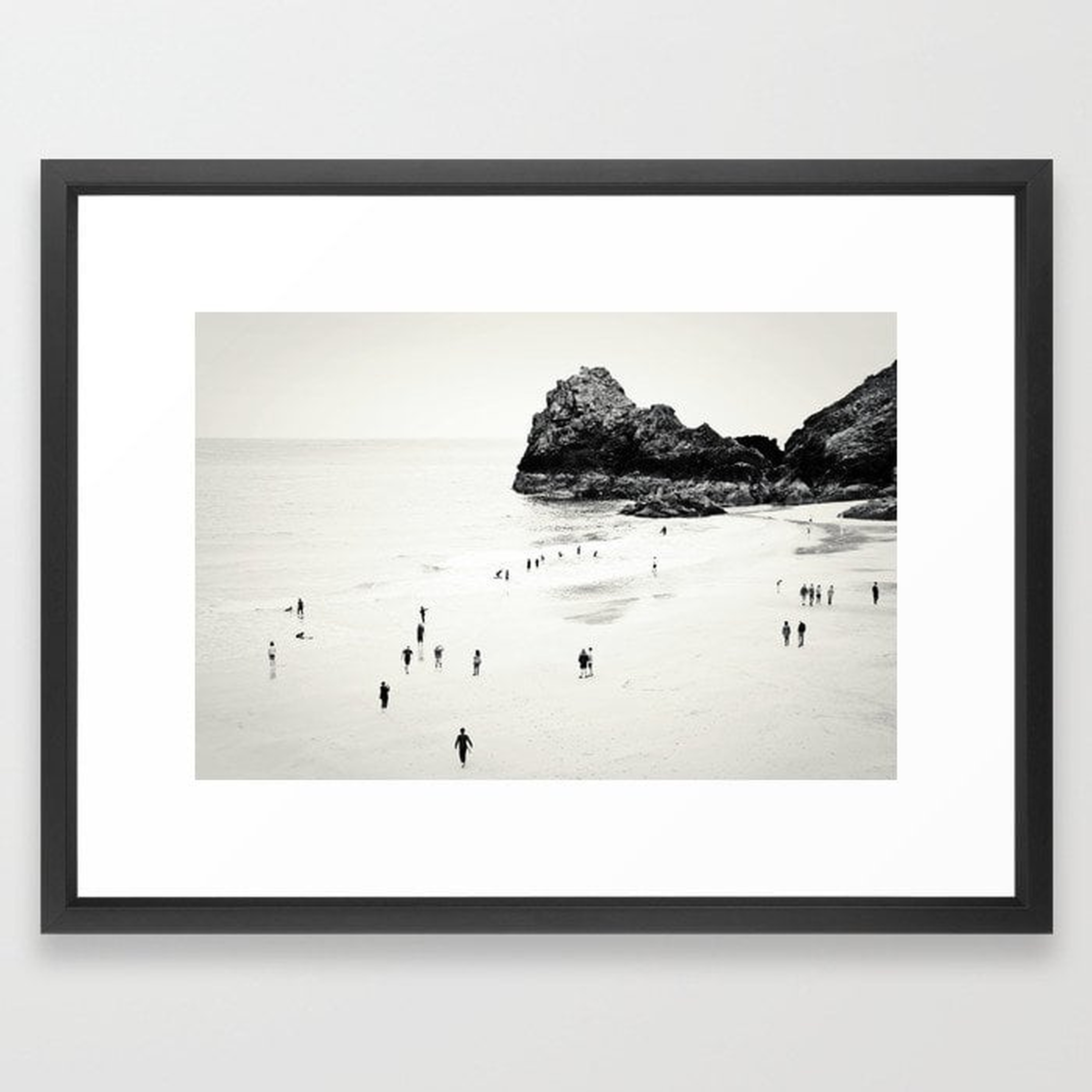 Cornwall beach life Art Print - 20" x 26", Vector Black Frame - Society6