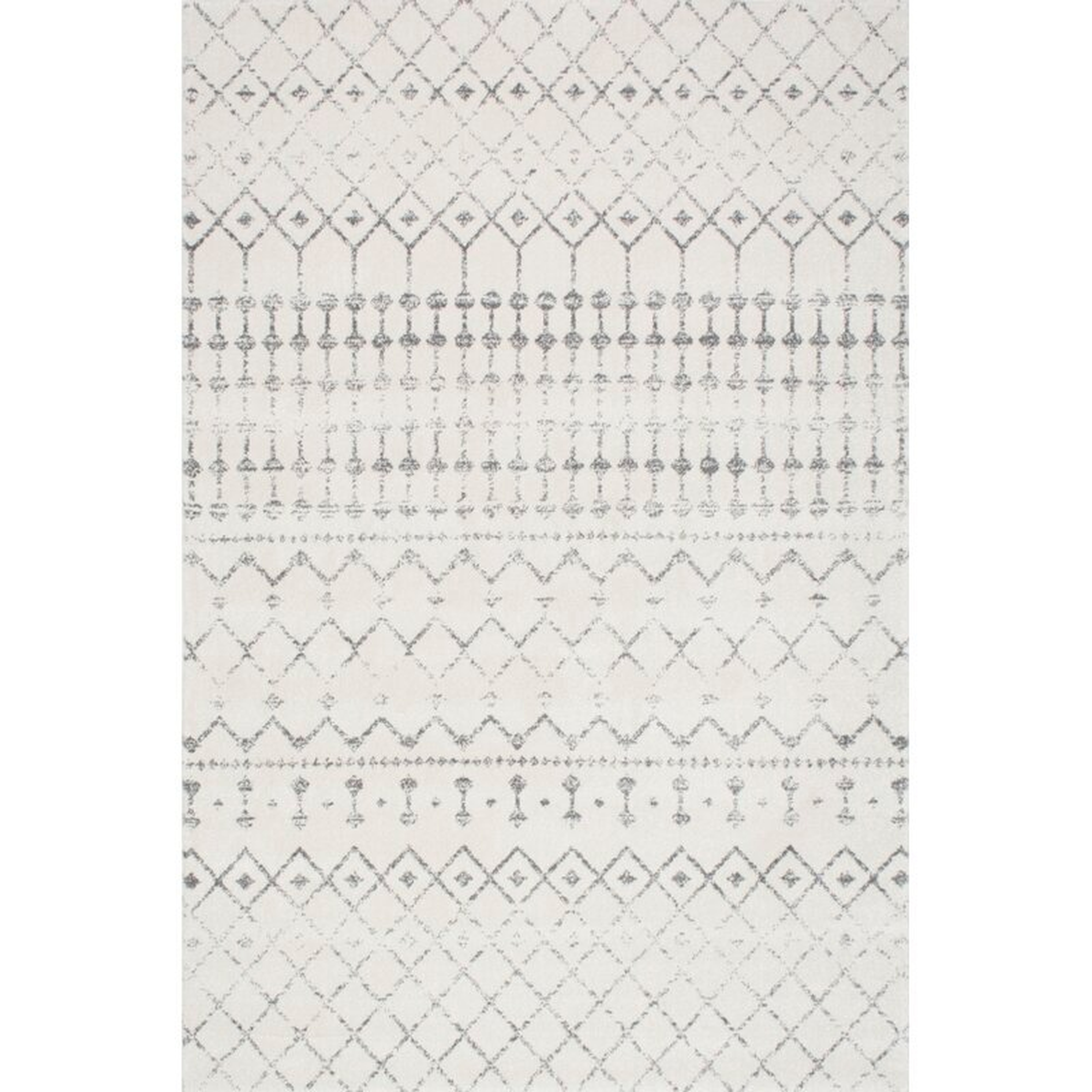 Lucienne Geometric Rug, Gray, 9' x 12' - Wayfair