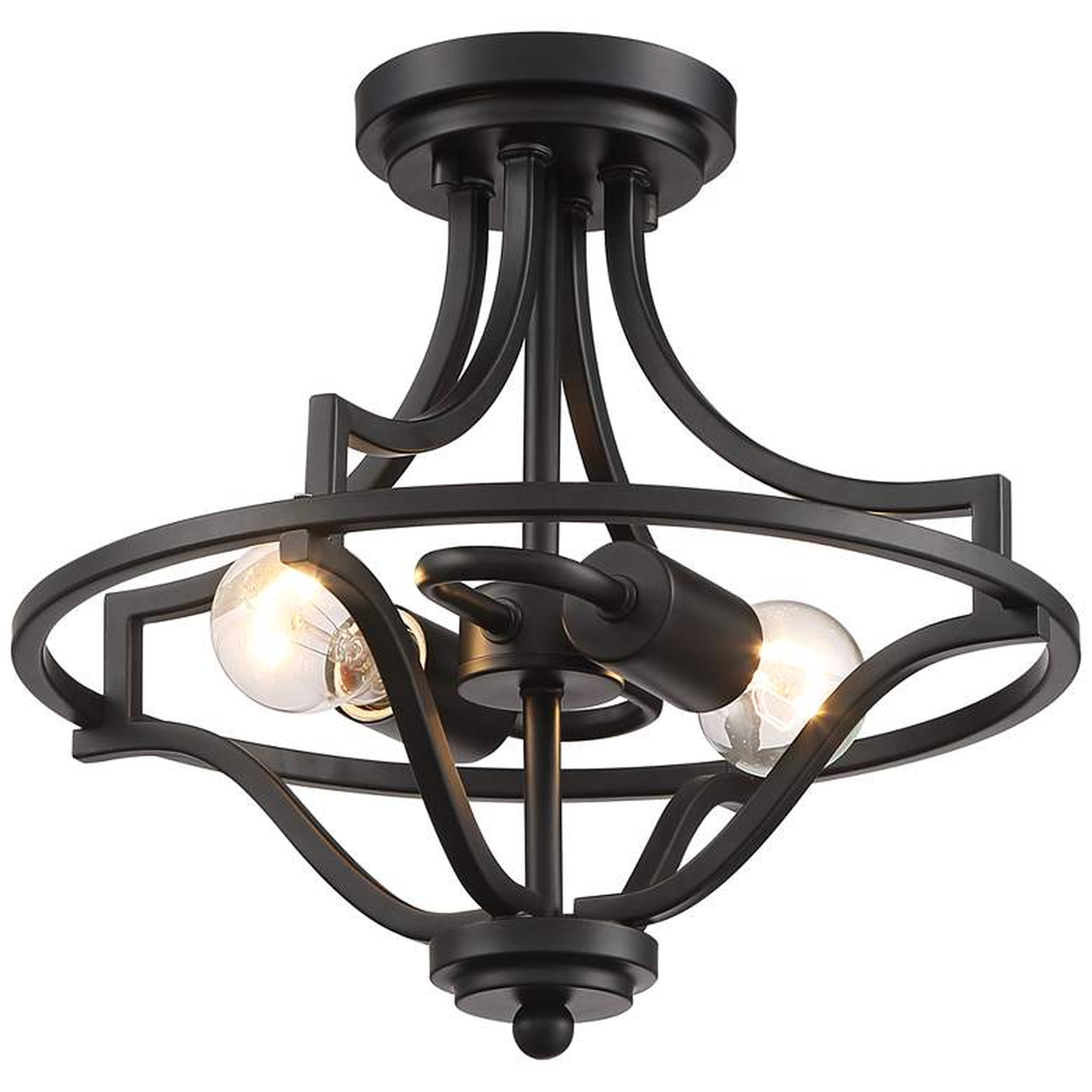 Kander 13" Wide Black 2-Light Ceiling Light - Style # 86W70 - Lamps Plus