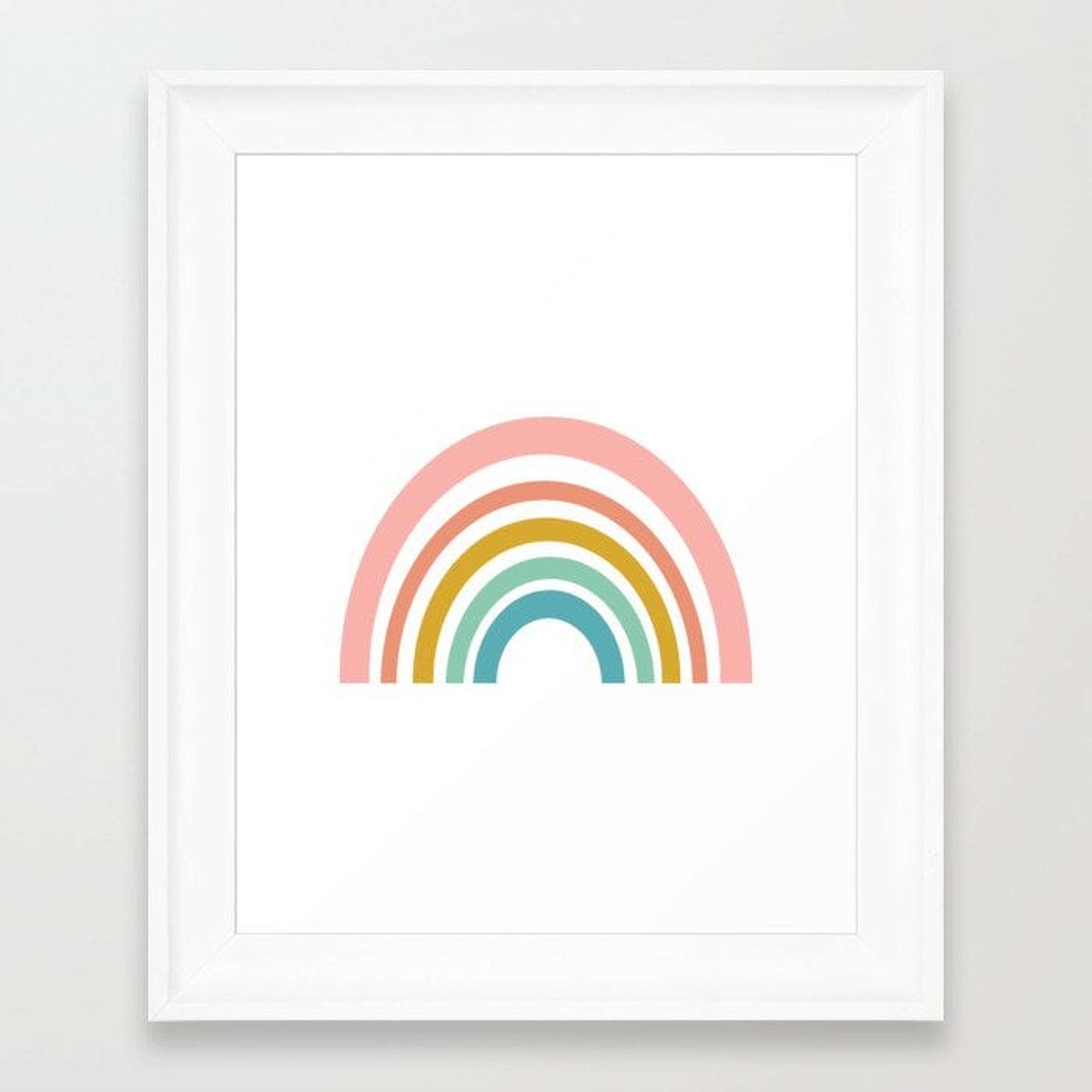Simple Happy Rainbow Art Framed Art Print - X-Small - 10" X 12" - Scoop White - Society6