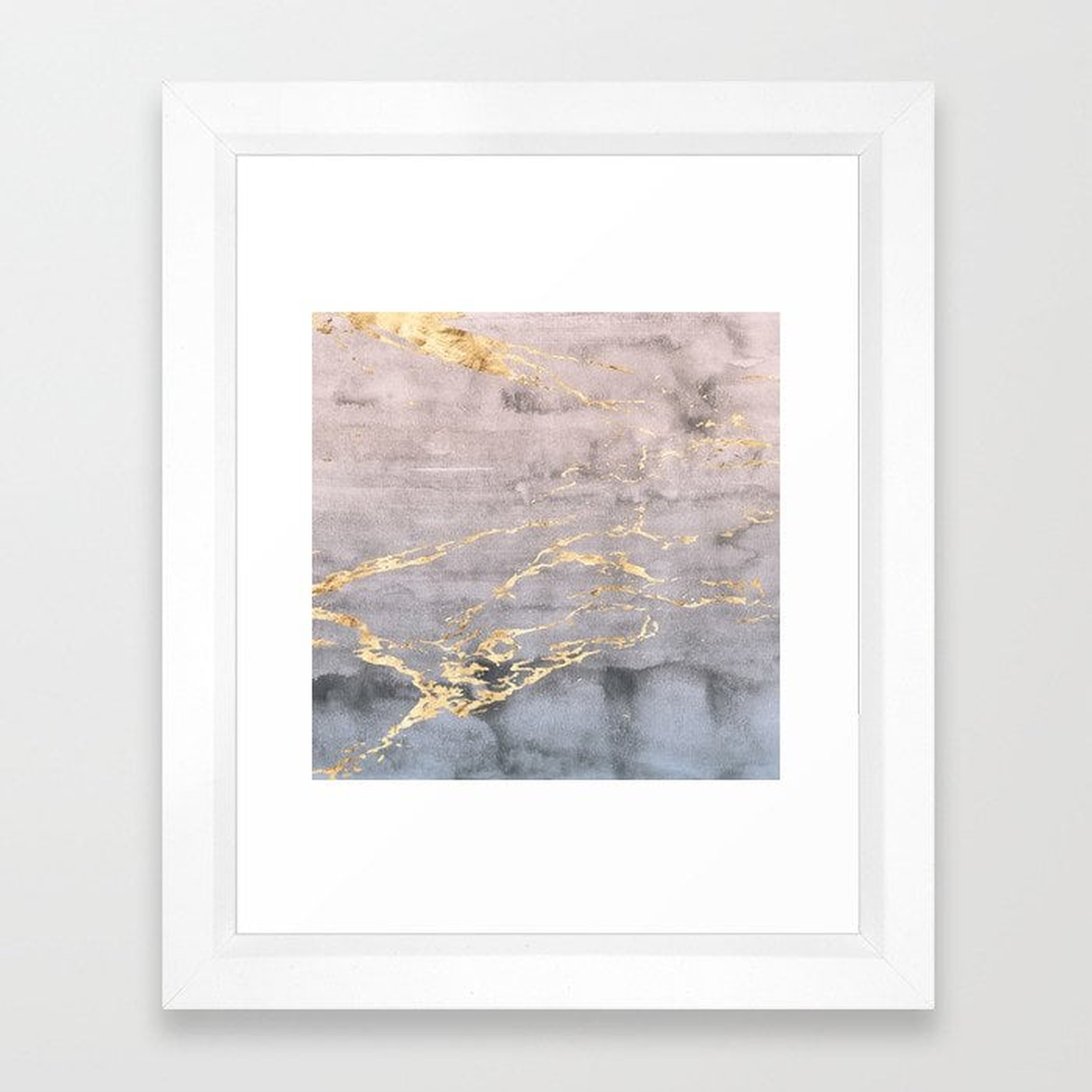 Watercolor Gradient Gold Foil IV Framed Art Print - Society6