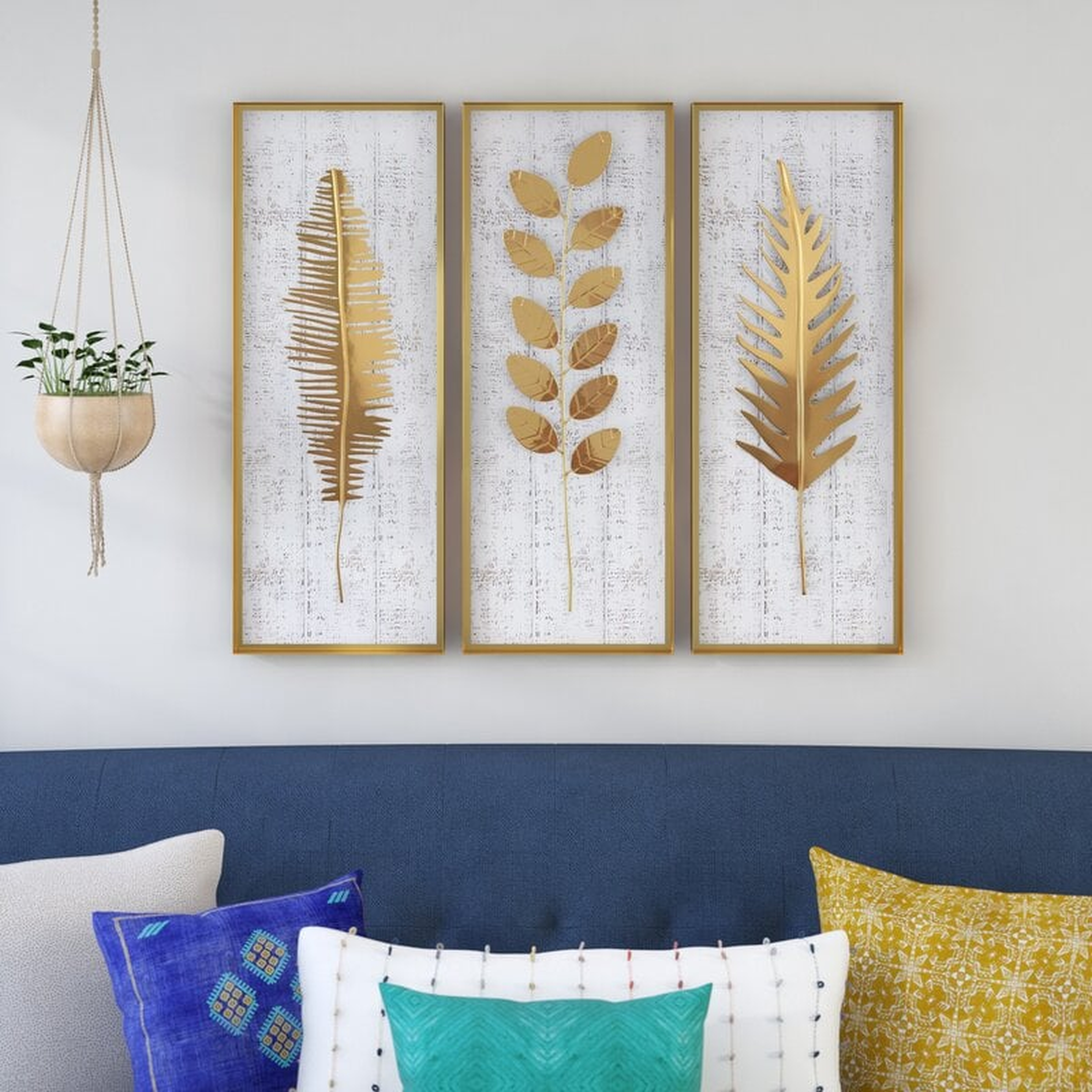 Goodfellow 3 Piece Rectangular Metal Wall Decor Set - Wayfair