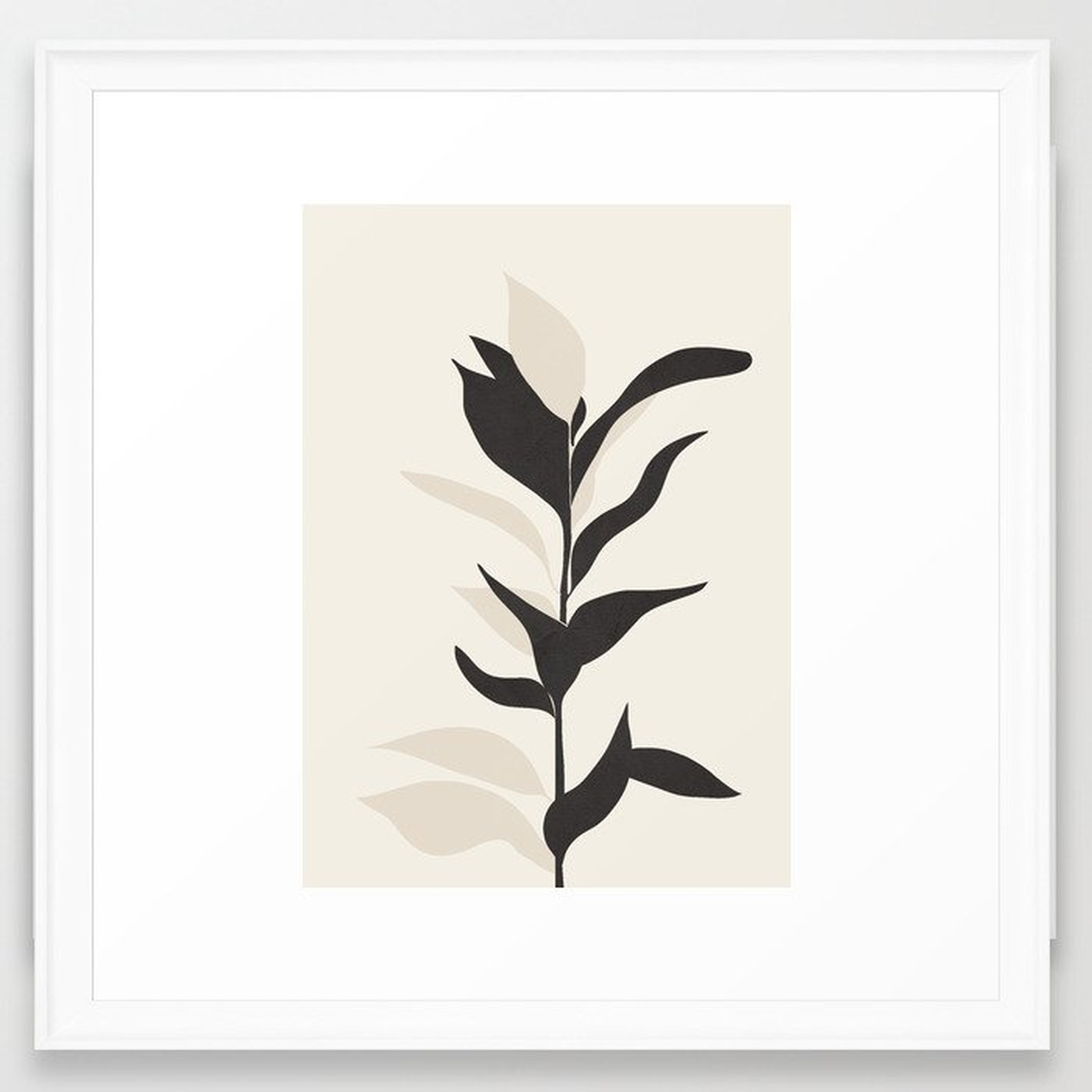 Abstract Minimal Plant Framed Art Print 22" x 22" - Society6