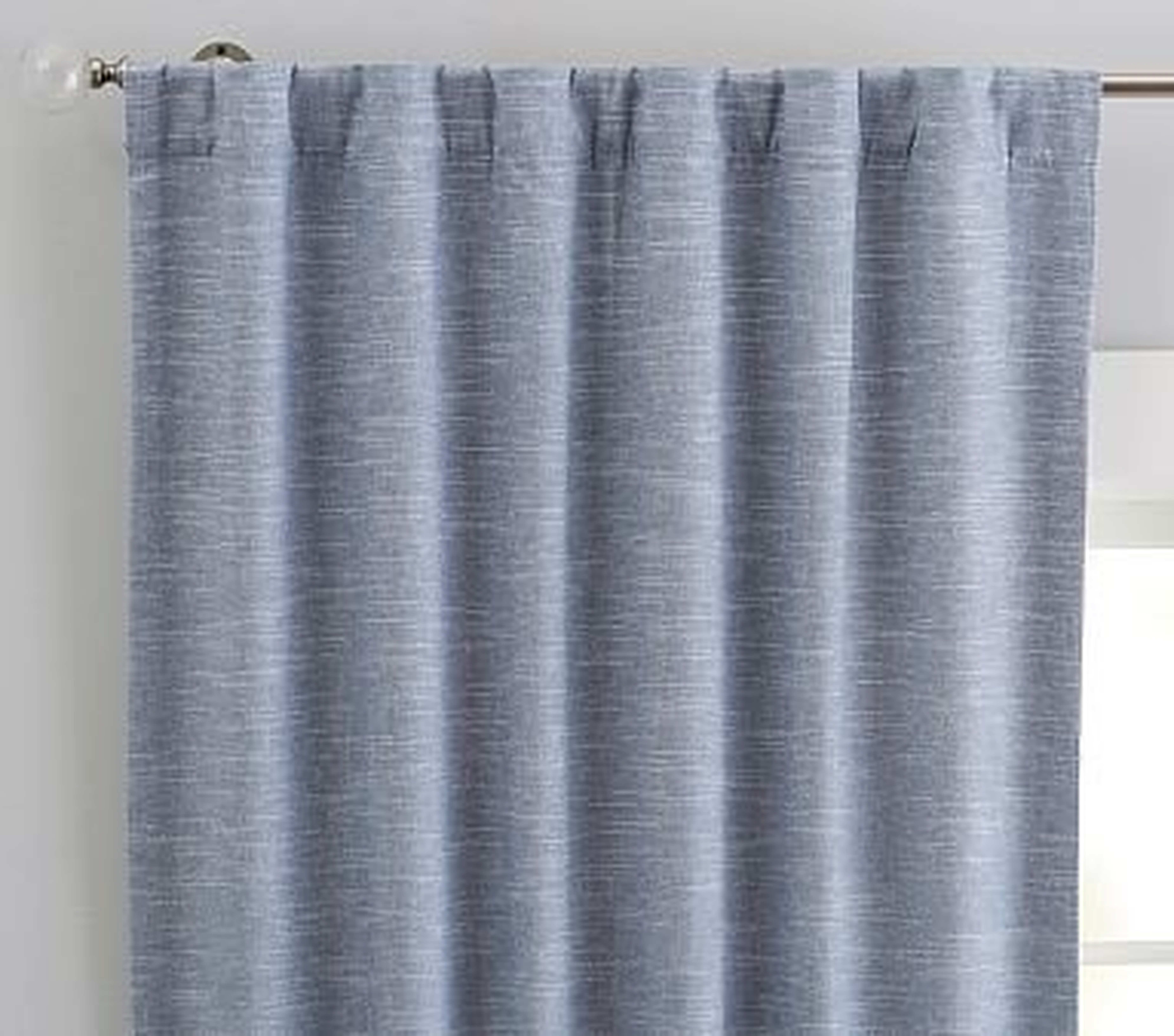Evelyn Blackout Curtain, 44 x 96", Chambray Blue - Pottery Barn Kids