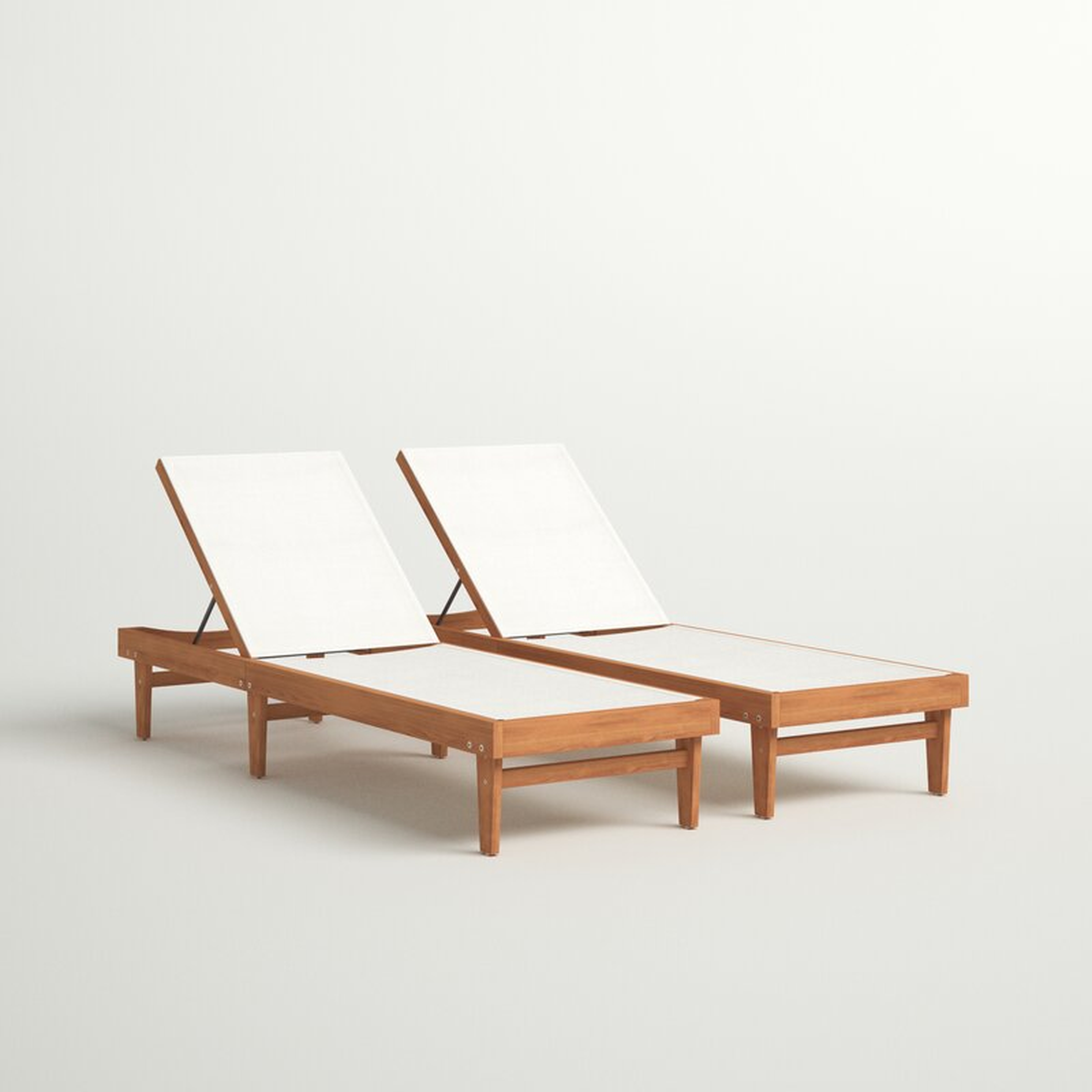 Dereham 78.25'' Long Reclining Acacia Chaise Lounge Set (Set of 2) - Wayfair