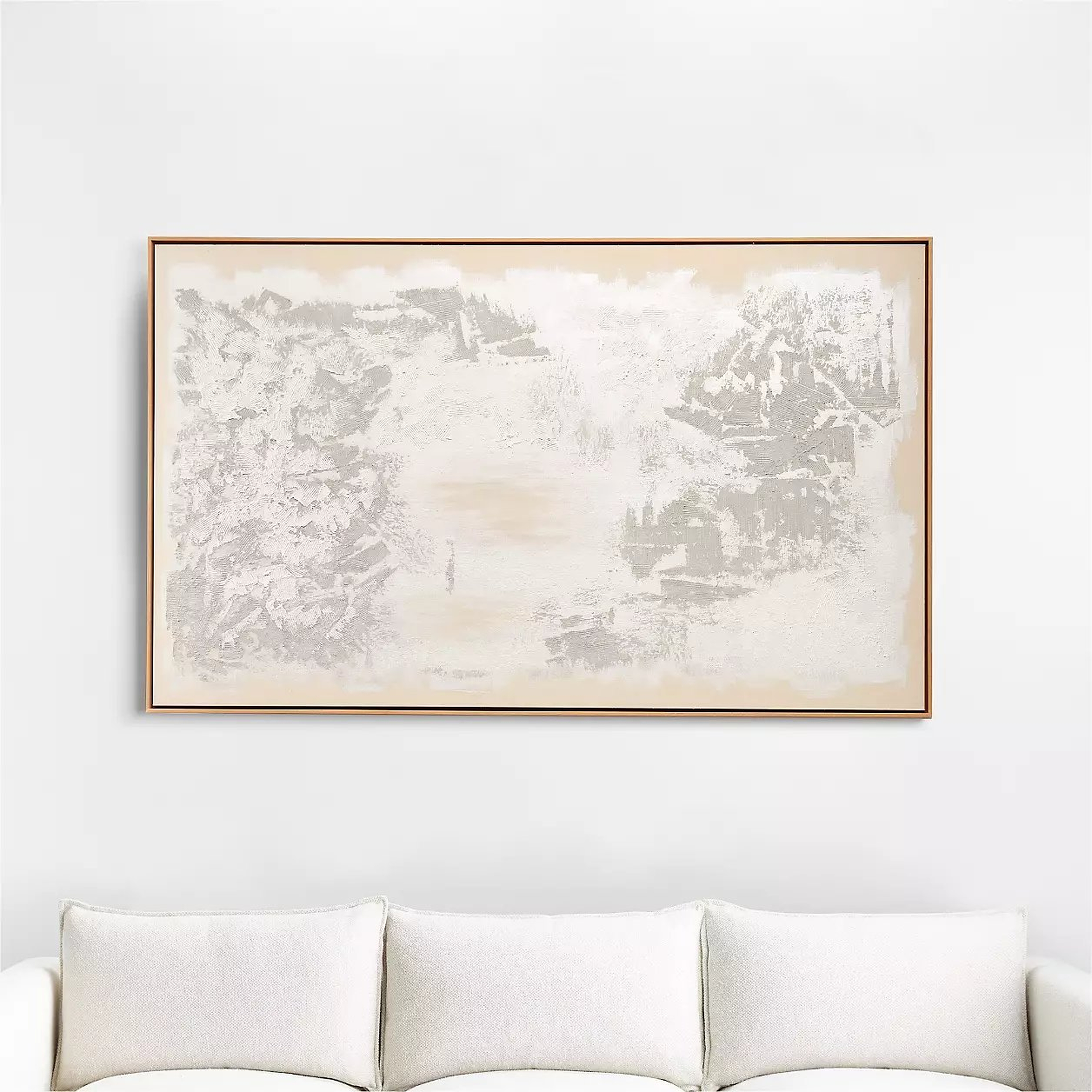 "When Winter Begins" Framed Hand-Painted Canvas Wall Art 49.5"x81.5" - Crate and Barrel
