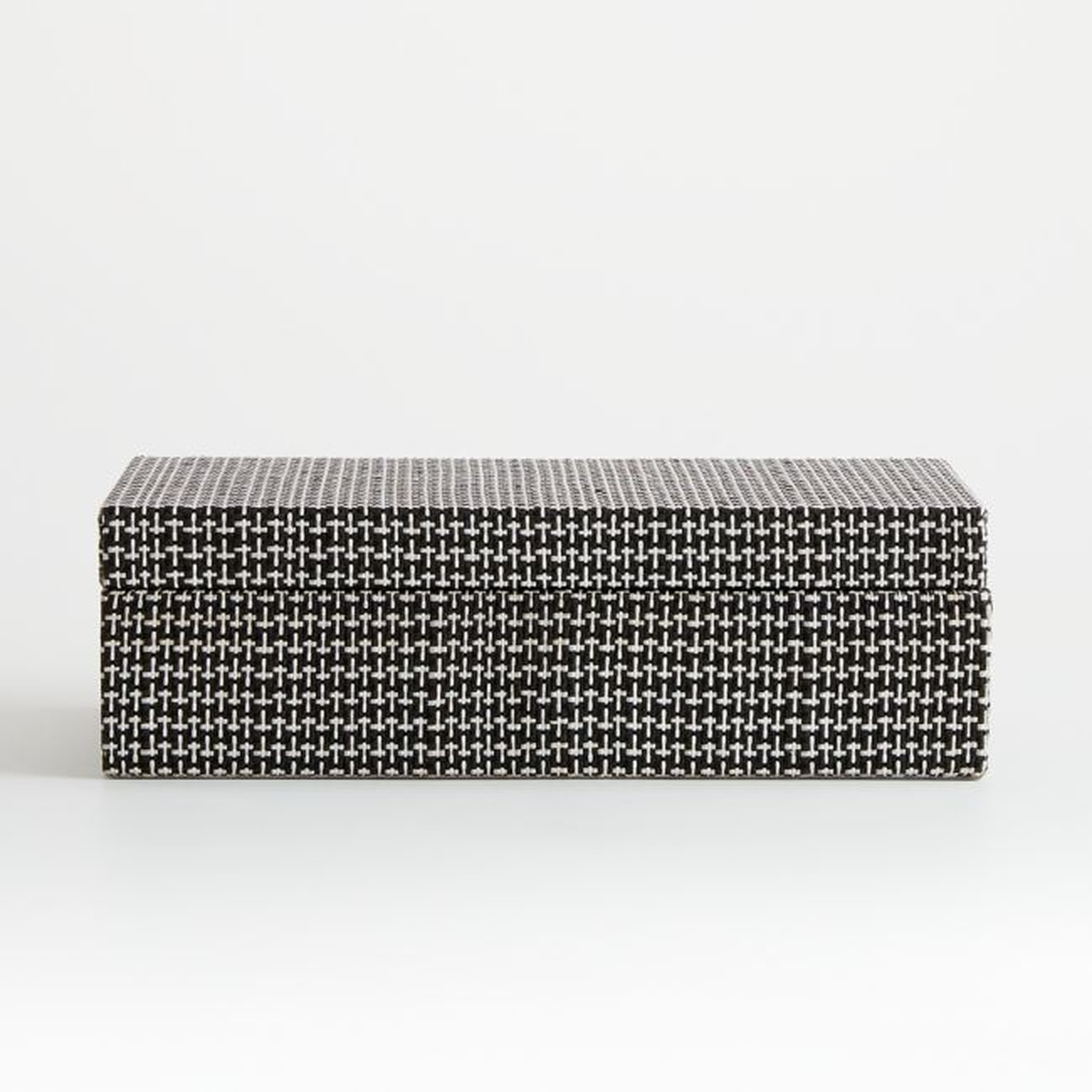 Jolie Large Black and White Woven Box - Crate and Barrel