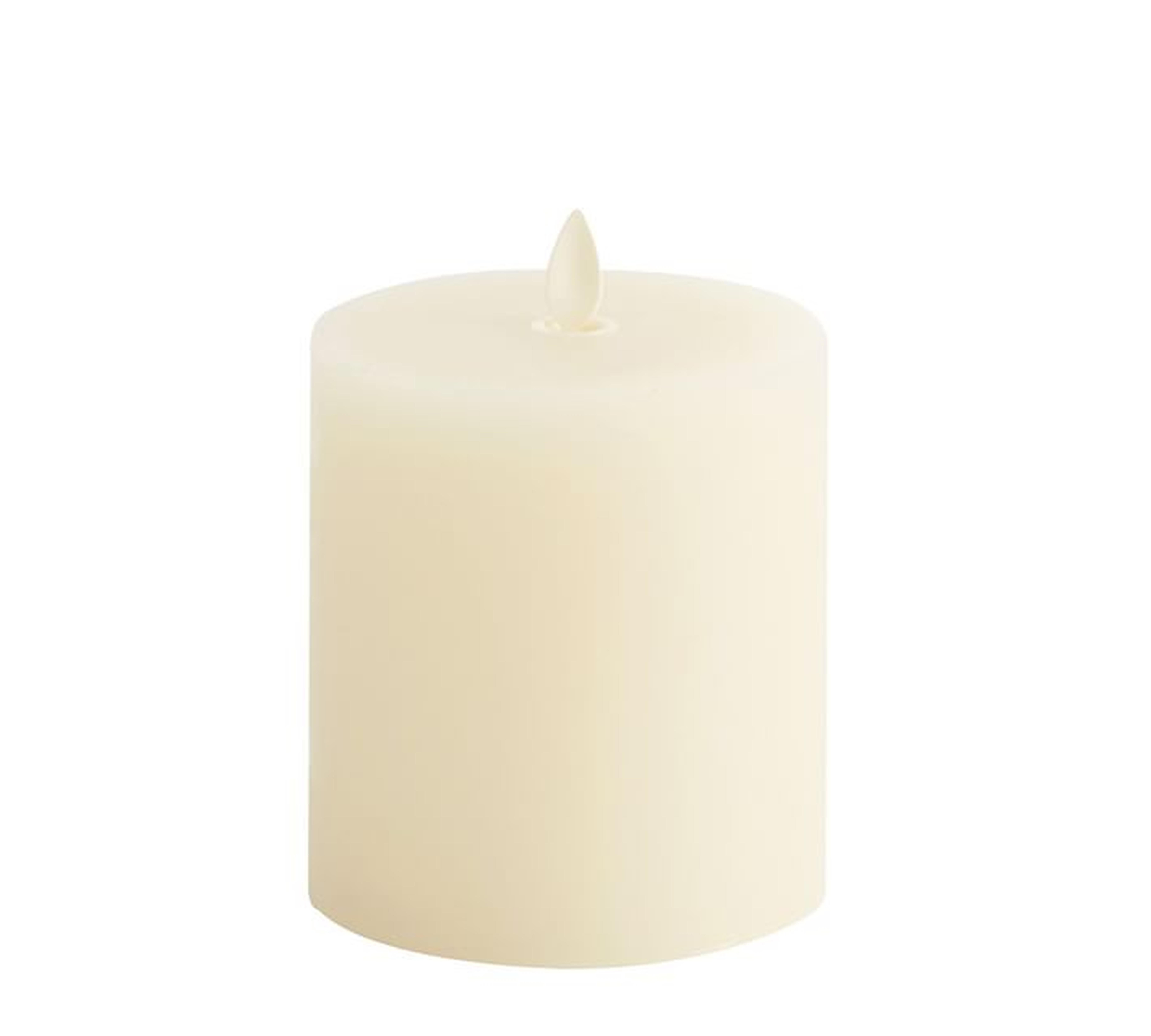 Premium Flickering Flameless Wax Pillar Candle, Ivory - 4" x 4.5" - Pottery Barn