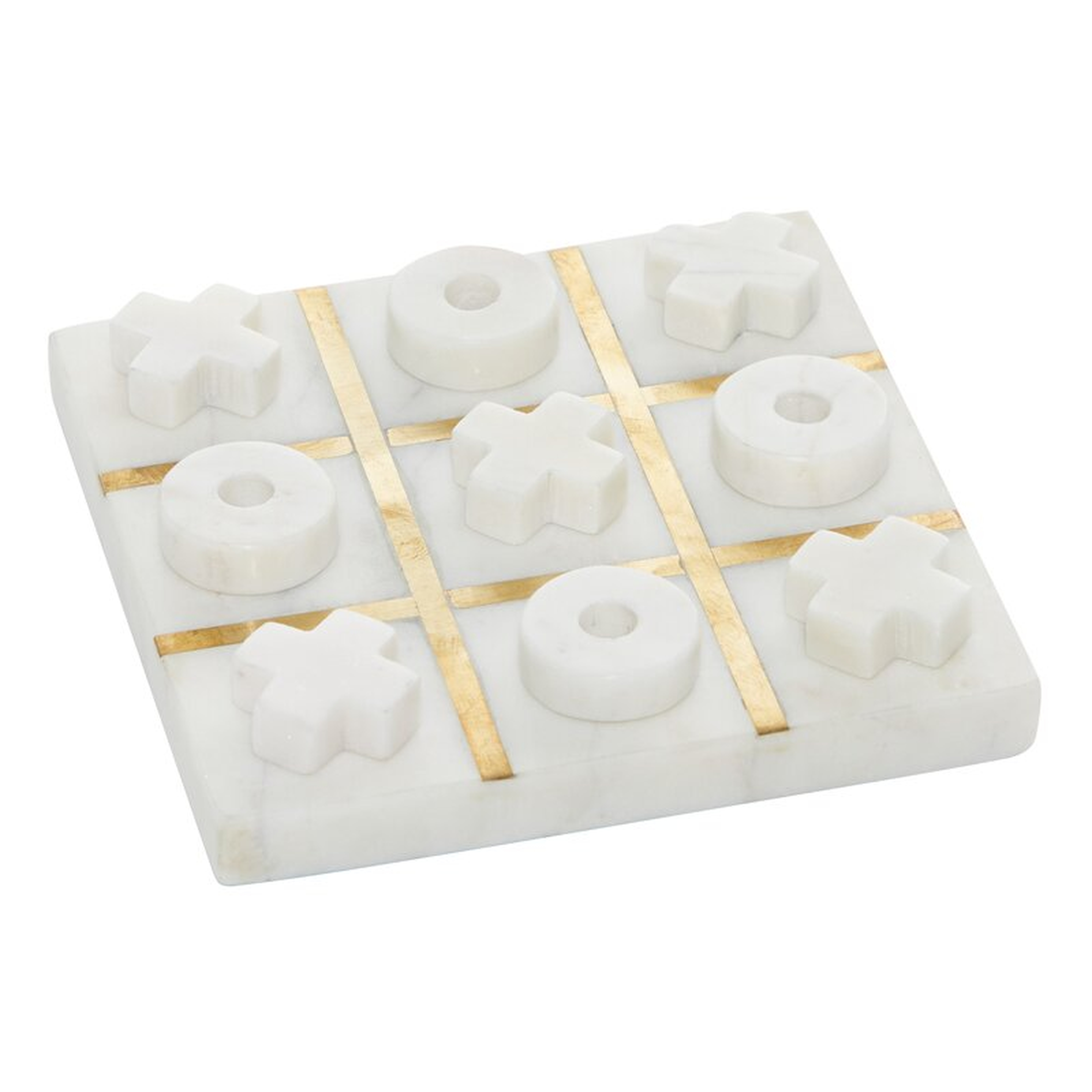 White Marble Contemporary Game Set, 1 X 6 X 6 - Wayfair