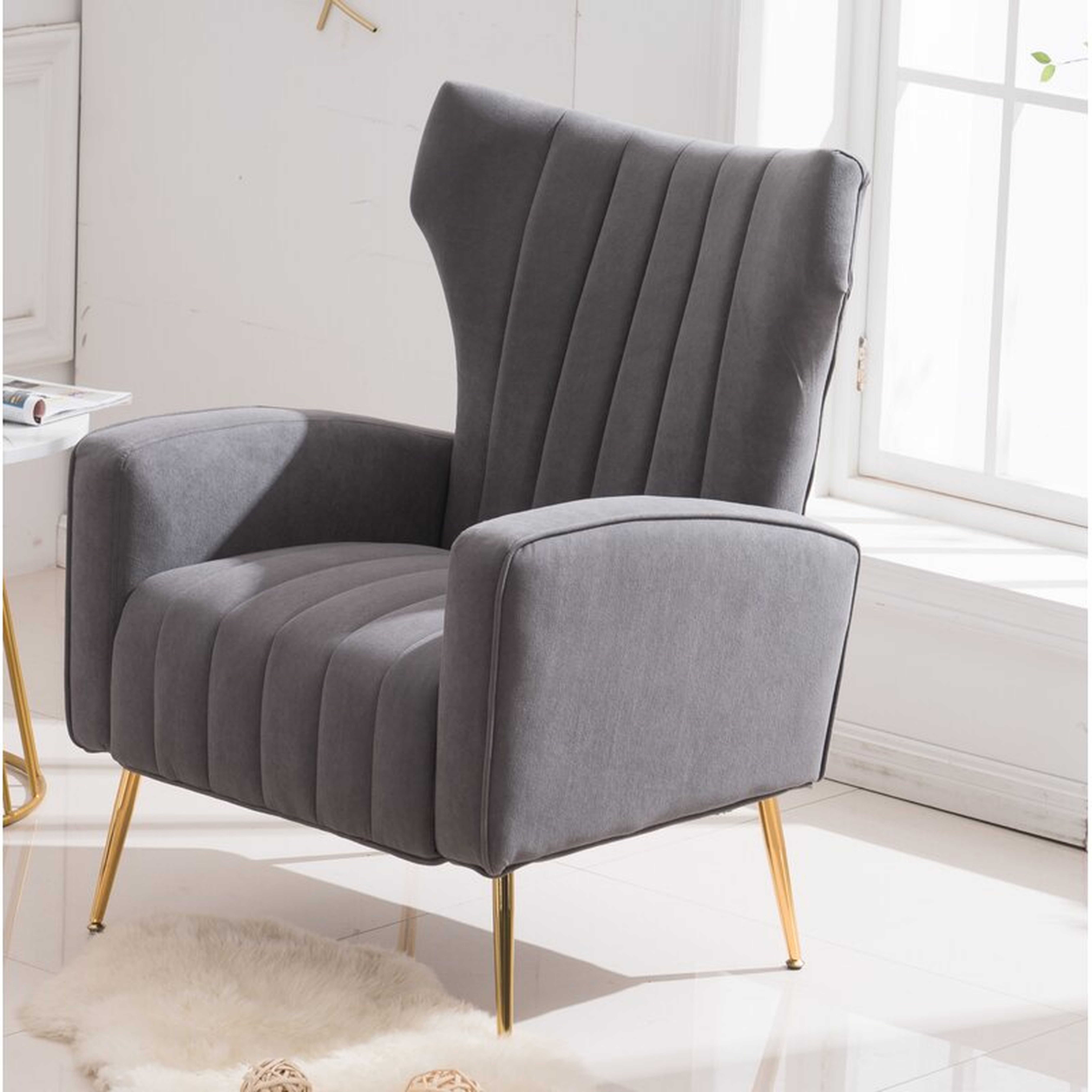 Lauretta 27.5'' Wide Tufted Velvet Wingback Chair - Wayfair