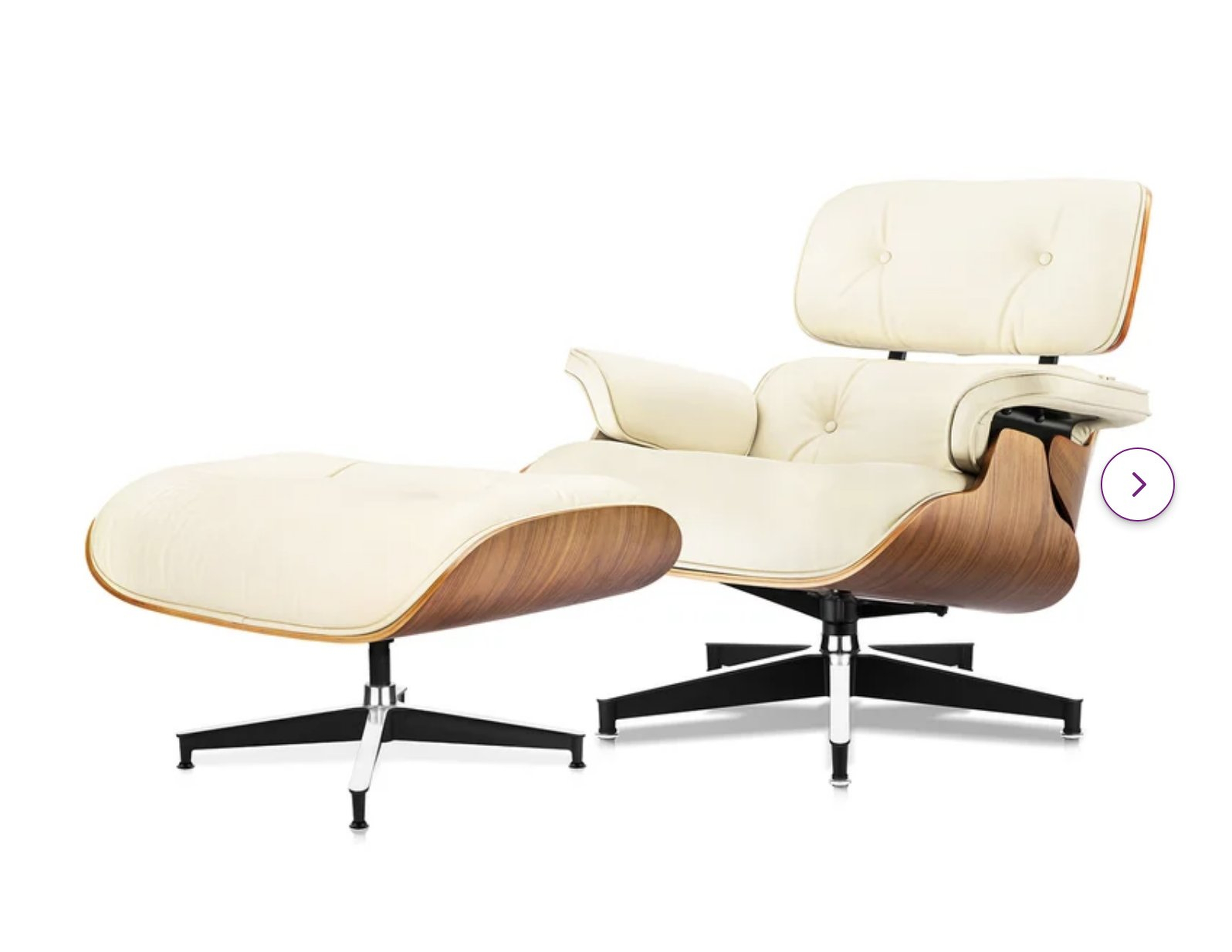 Wide Genuine Leather Top Grain Leather Swivel Lounge Chair and Ottoman - Wayfair