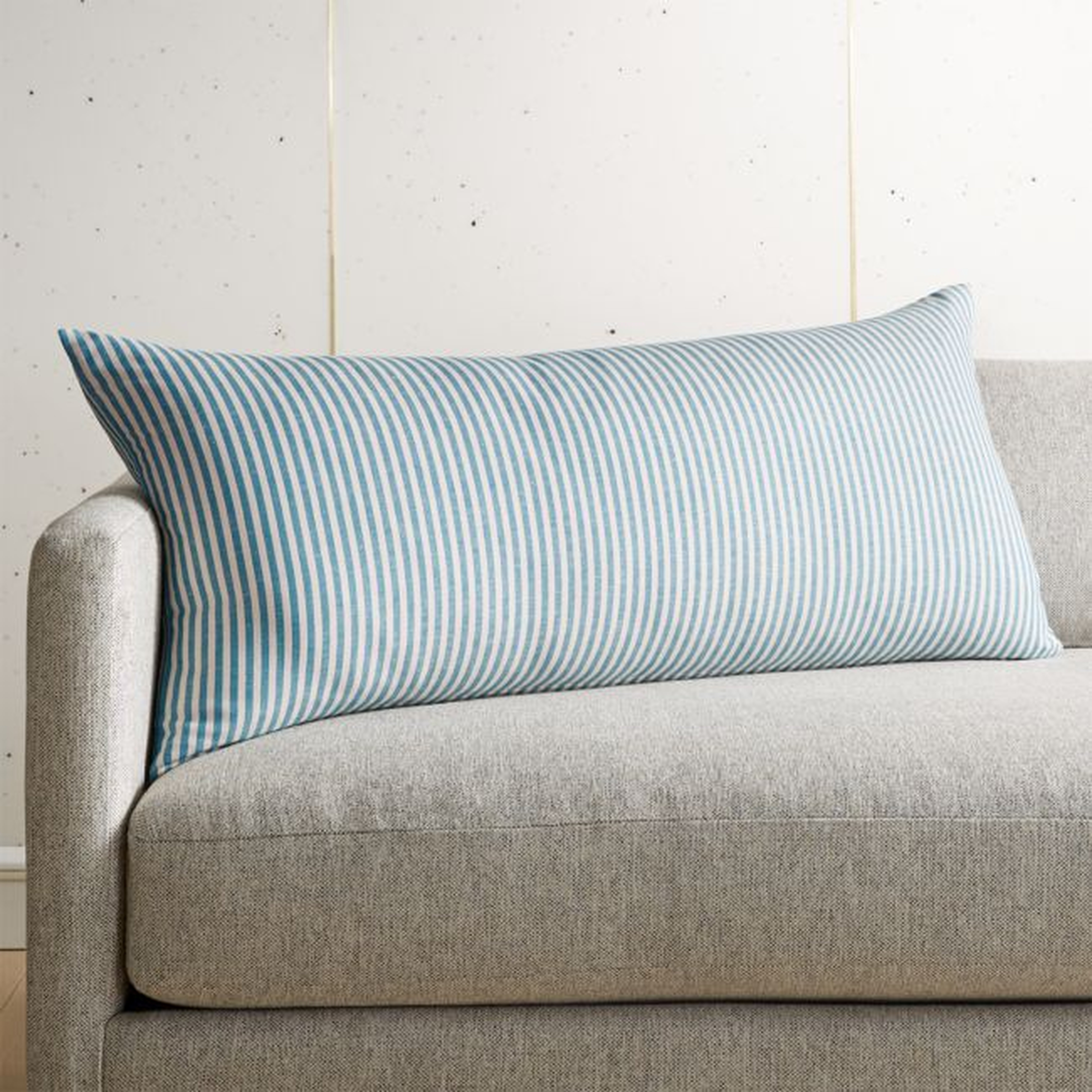 36"x16" Costa Nova Linen Stripe Pillow with Feather-Down Insert - CB2