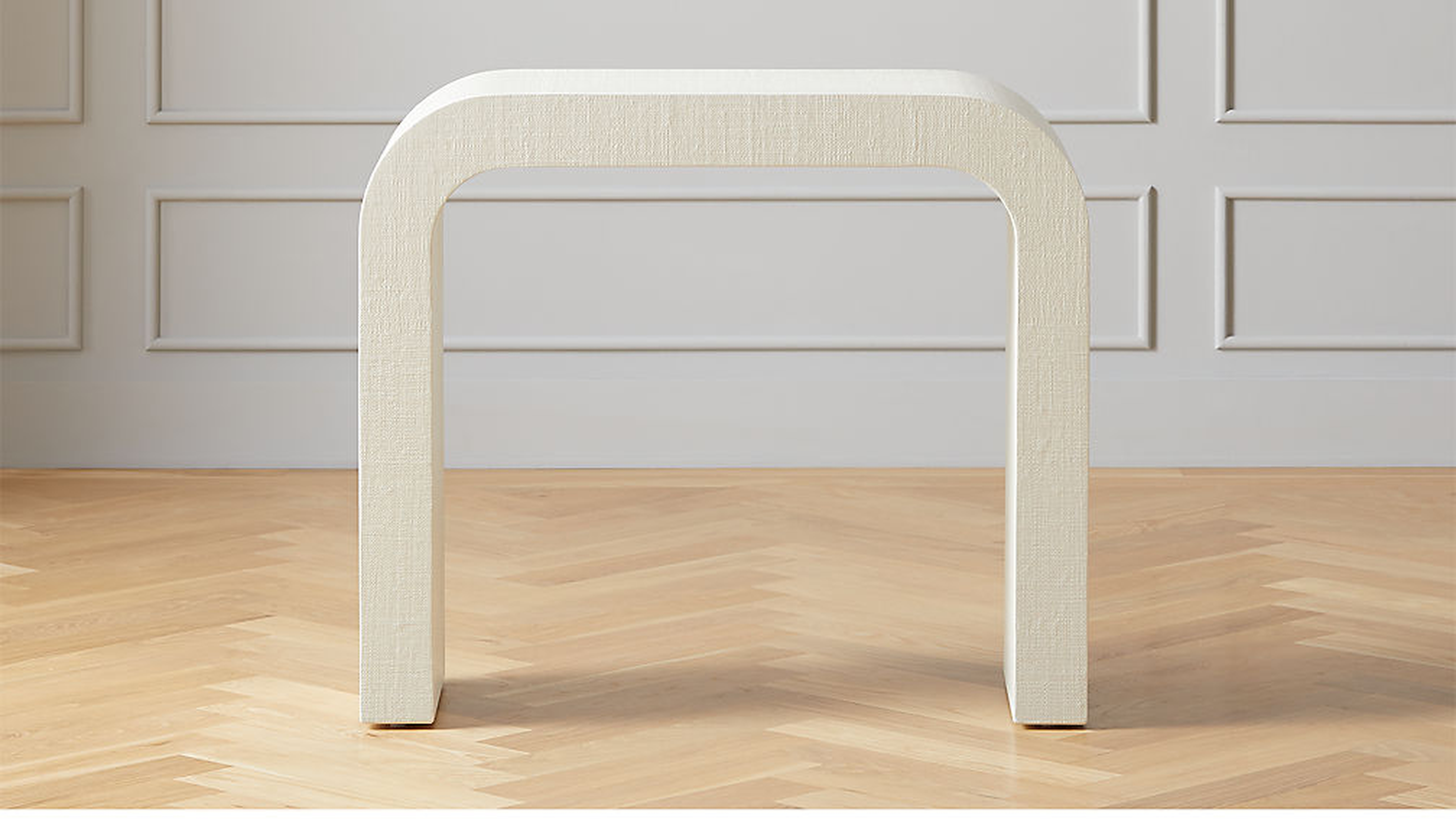 Horseshoe Ivory Lacquered Linen 36" Console Table - CB2
