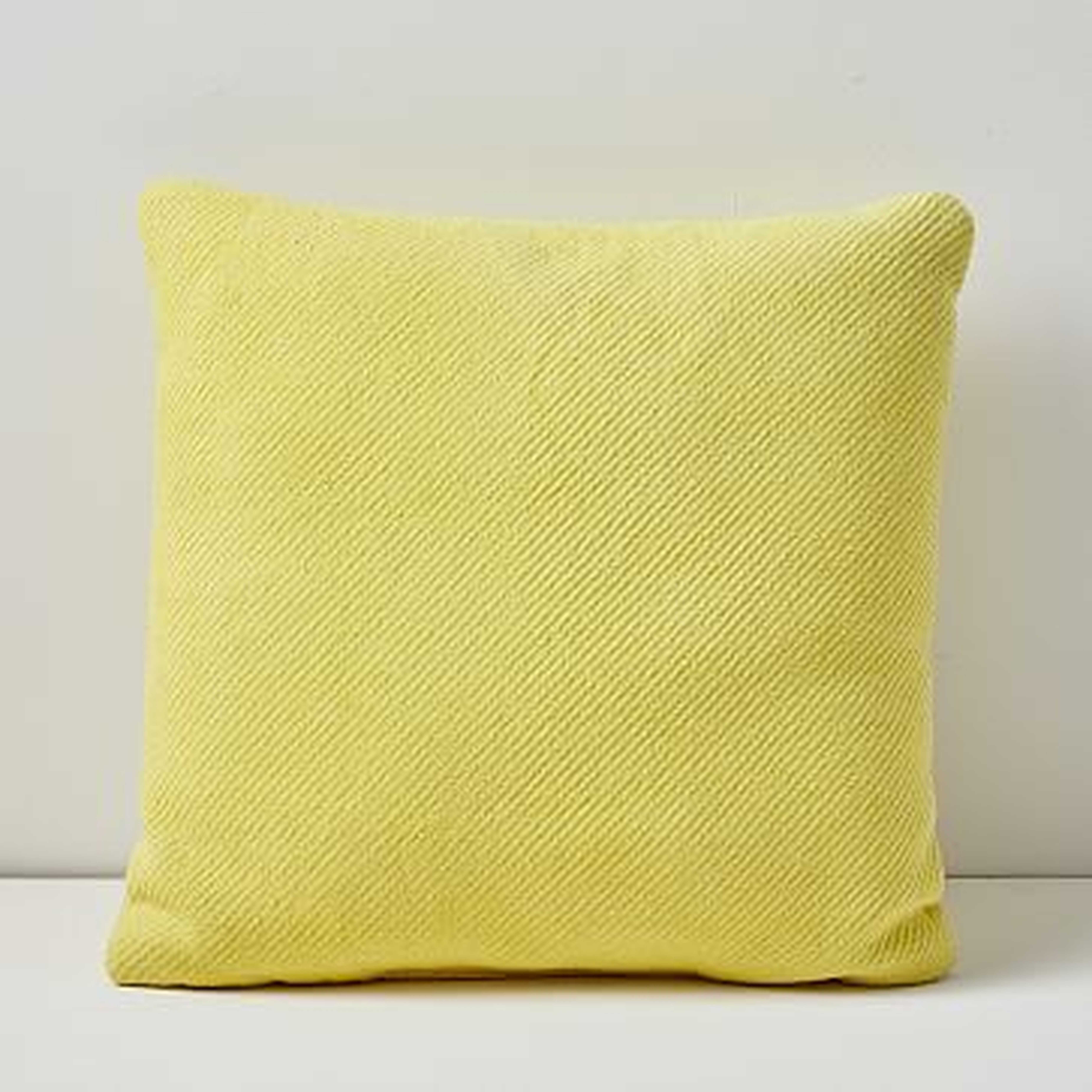 Outdoor Garment Washed Pillow, 20"x20", Sun Yellow - West Elm