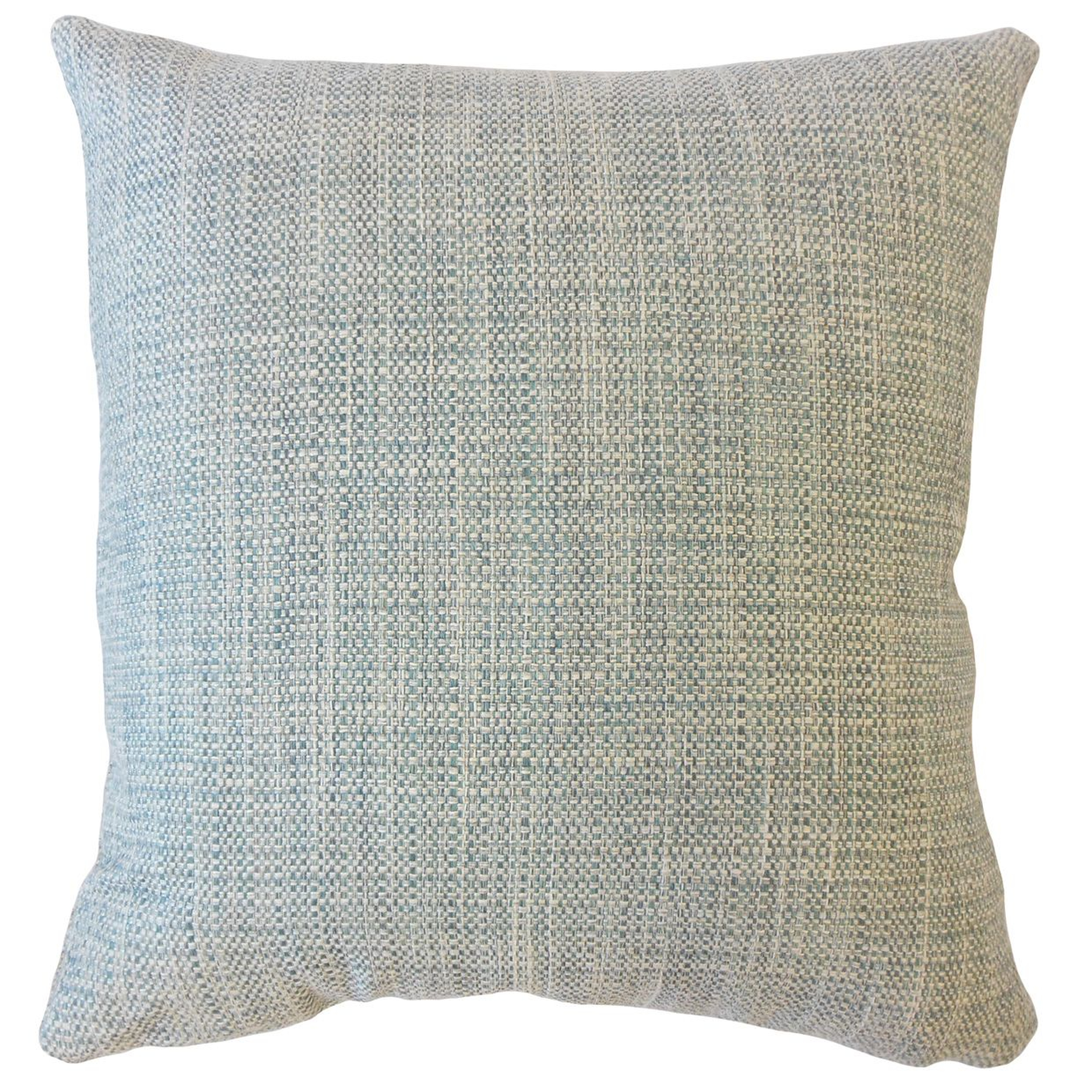 Textured Linen Pillow, Bluestone, 18" x 18" - Havenly Essentials