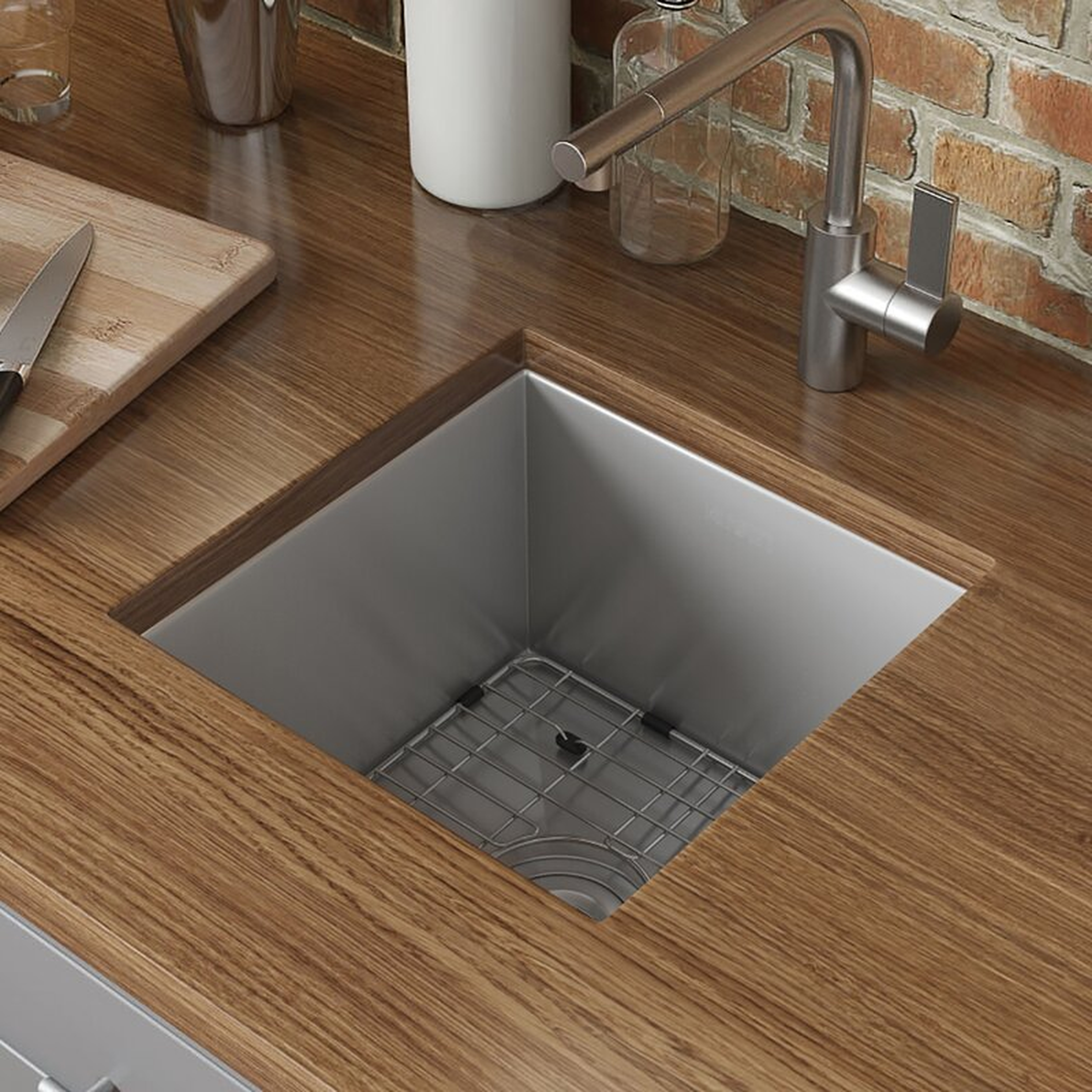 RVH7115 Nesta 15" L x 15" W Undermount Kitchen Sink with Basket Strainer - Wayfair