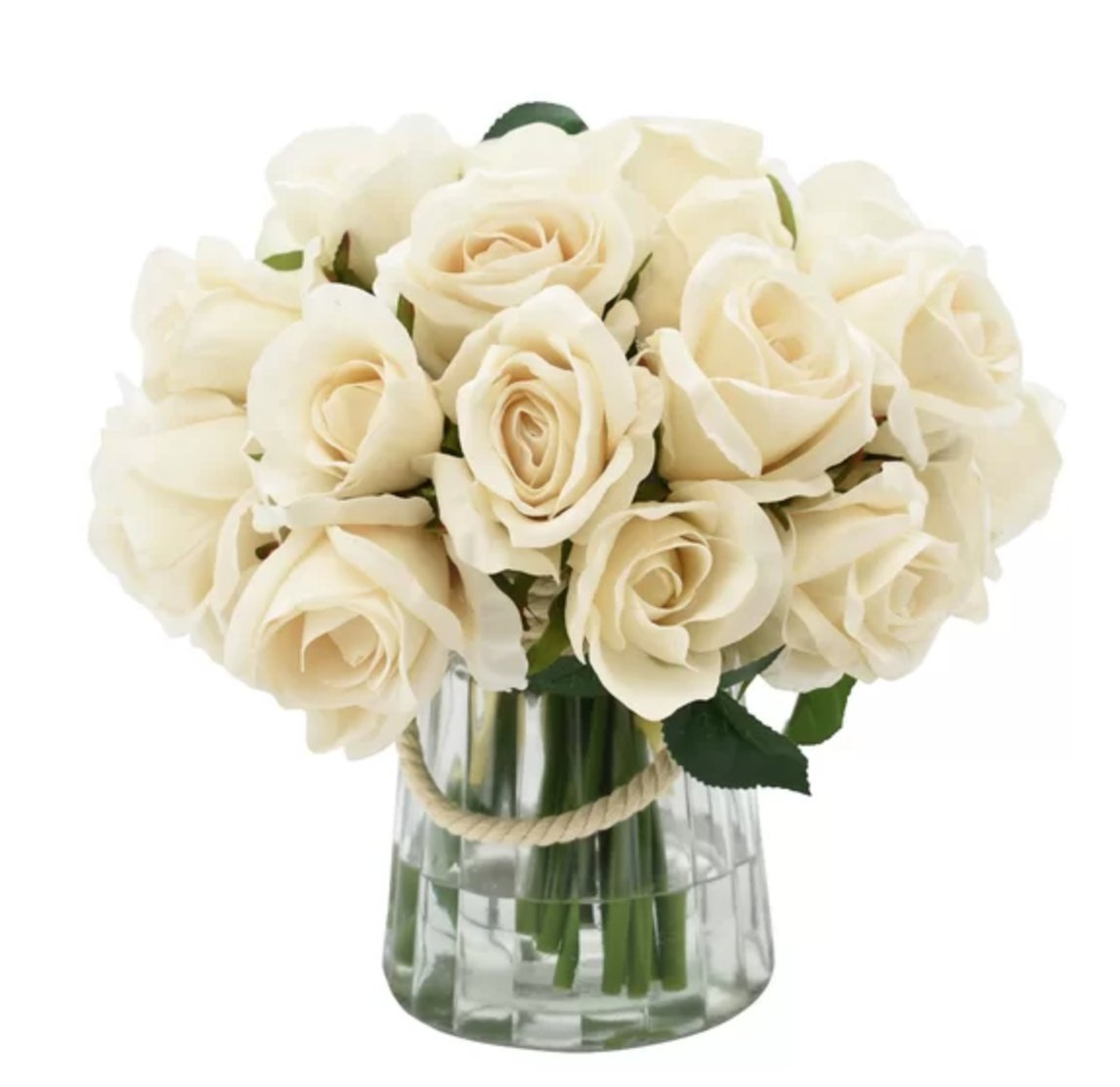 Cream Rose Centerpiece in Vase - Wayfair