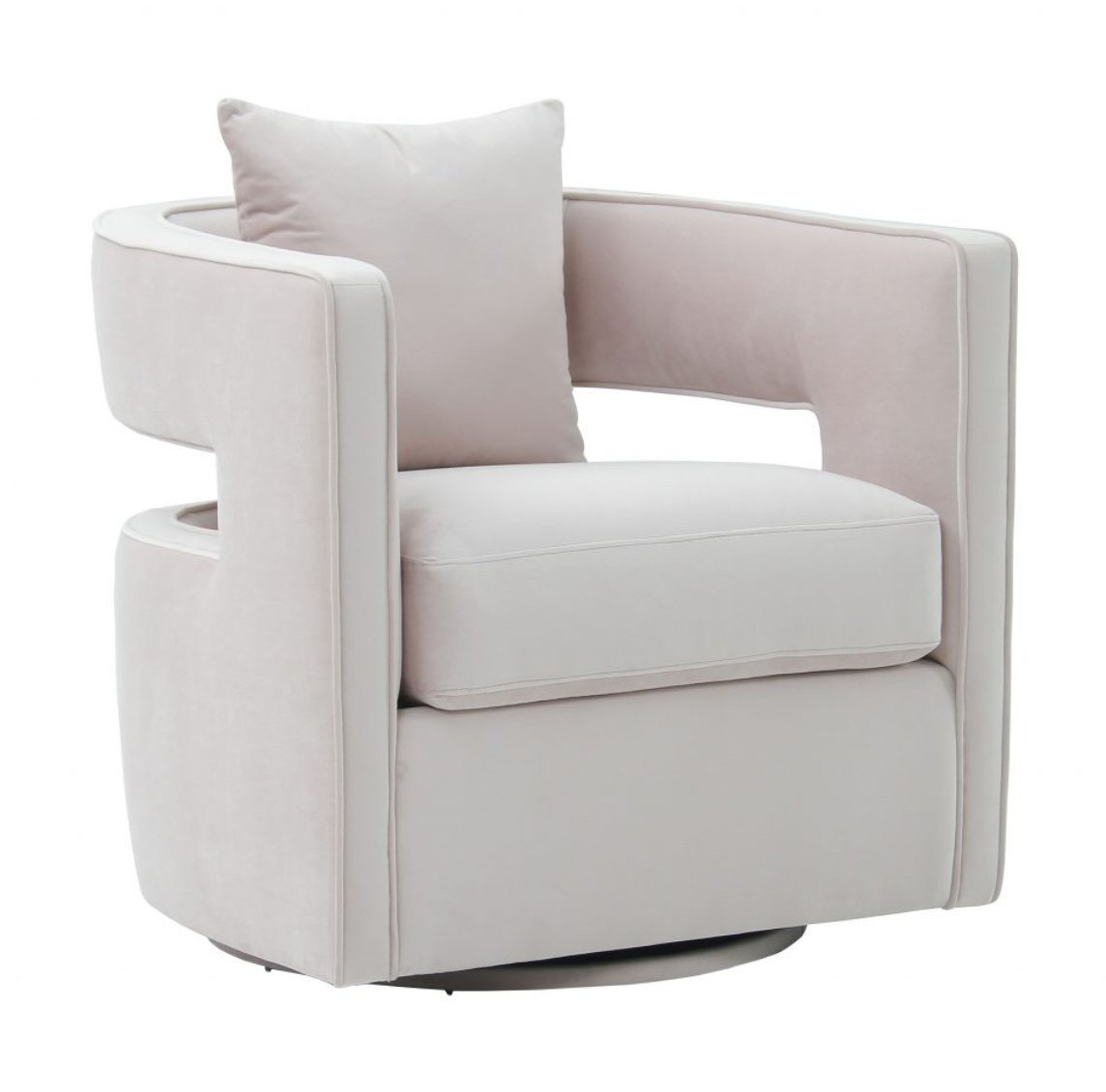 Daniela Blush Velvet Swivel Chair - Maren Home