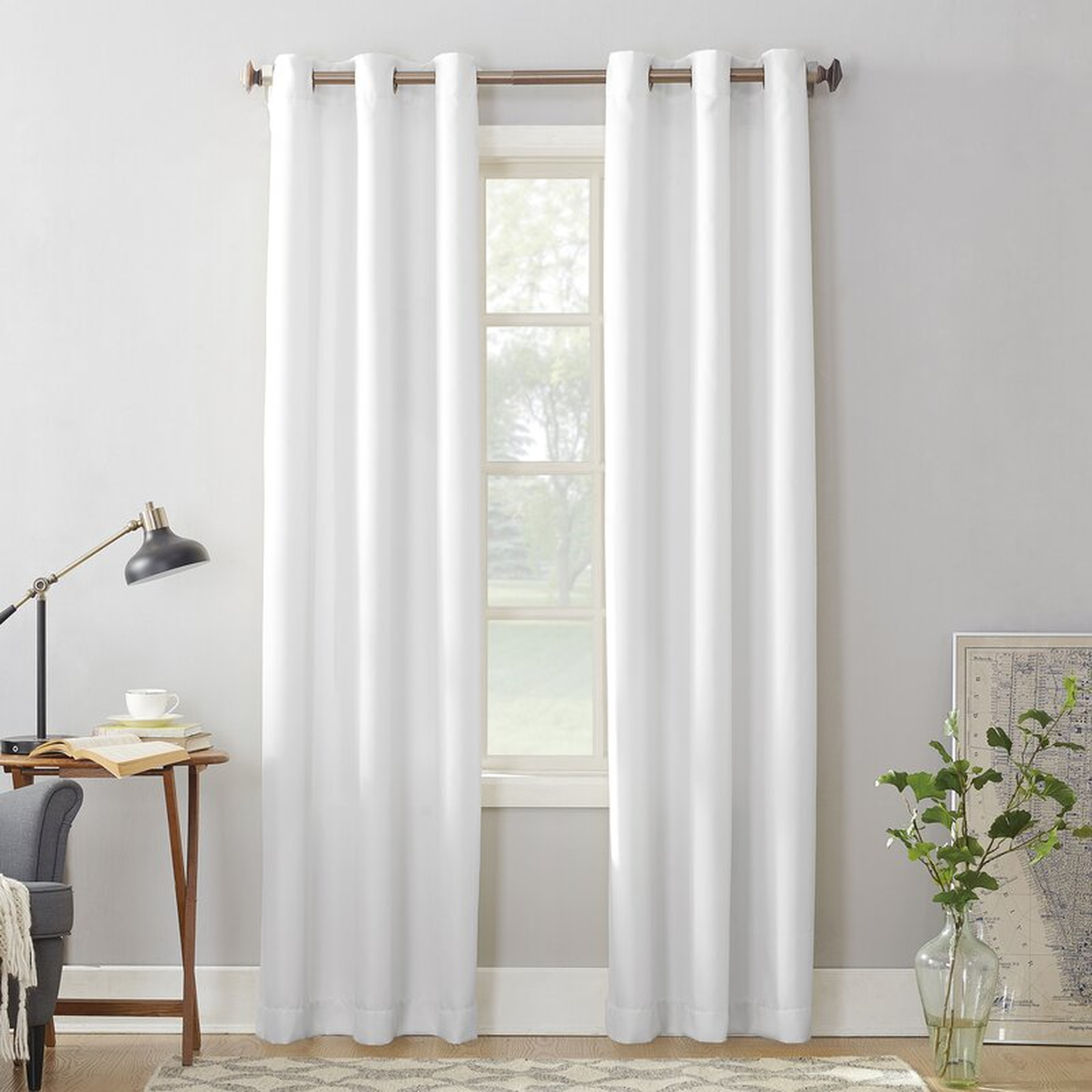 Traditional Bedroom Design Shop the Look by Alcott Hill in Alcott Hill Beulah Solid Semi-Sheer Grommet Single Curtain Panel - Wayfair