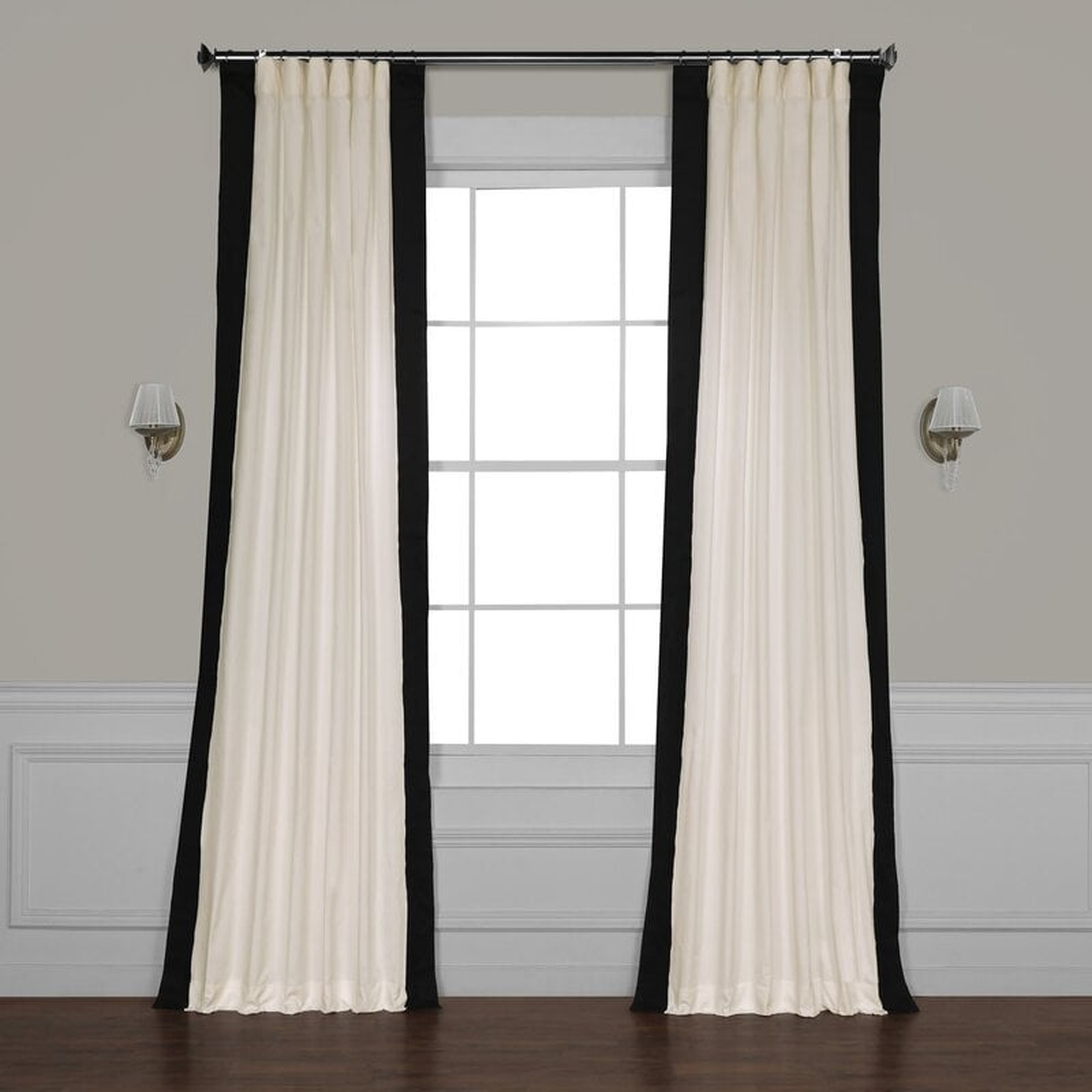 Winsor Cotton Solid Light Filtering Rod Pocket Single Curtain Panel in Black - 50"x96" - AllModern