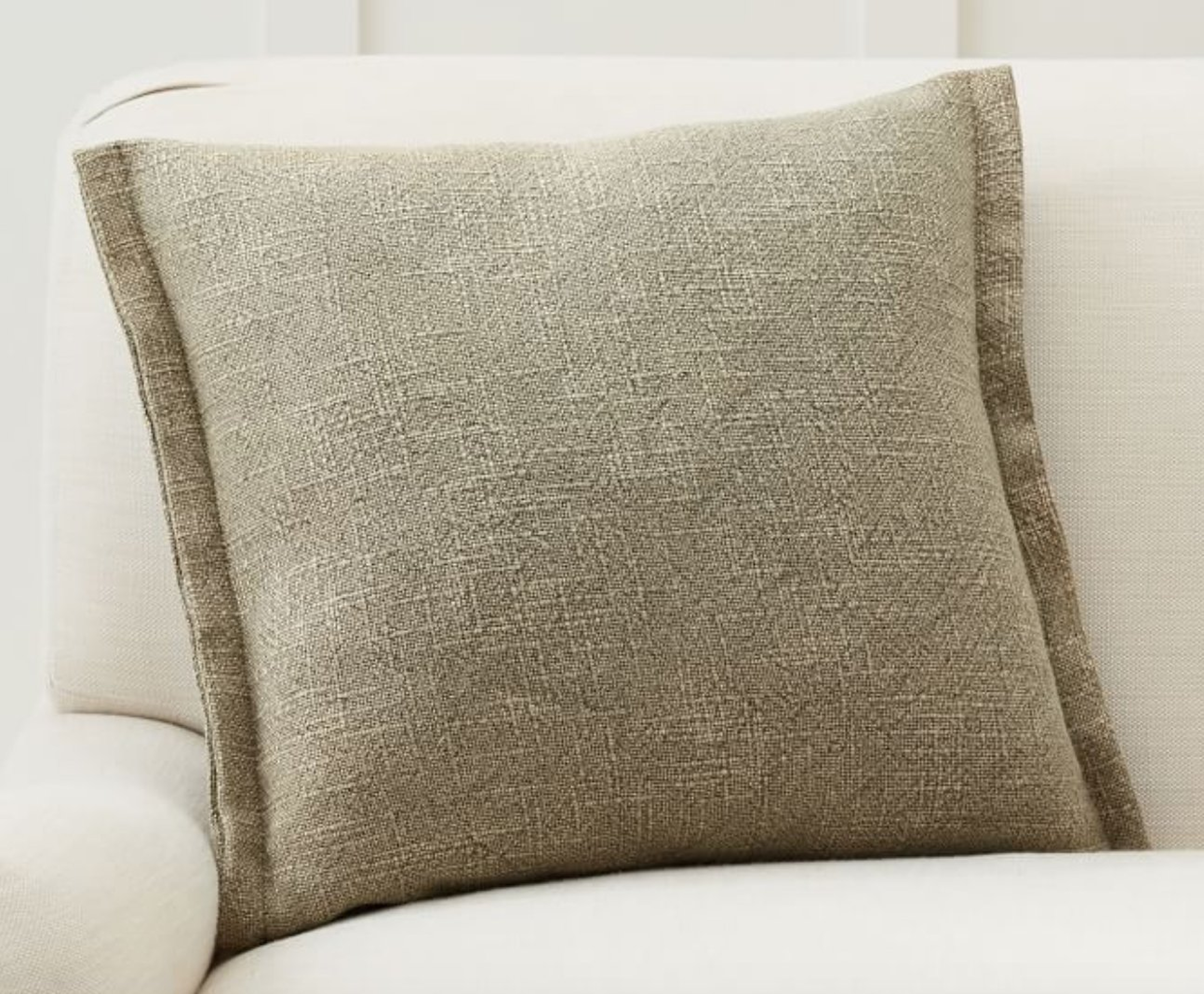 Fold Over Linen Pillow Cover, 18 x 18", Hunter Green - Pottery Barn