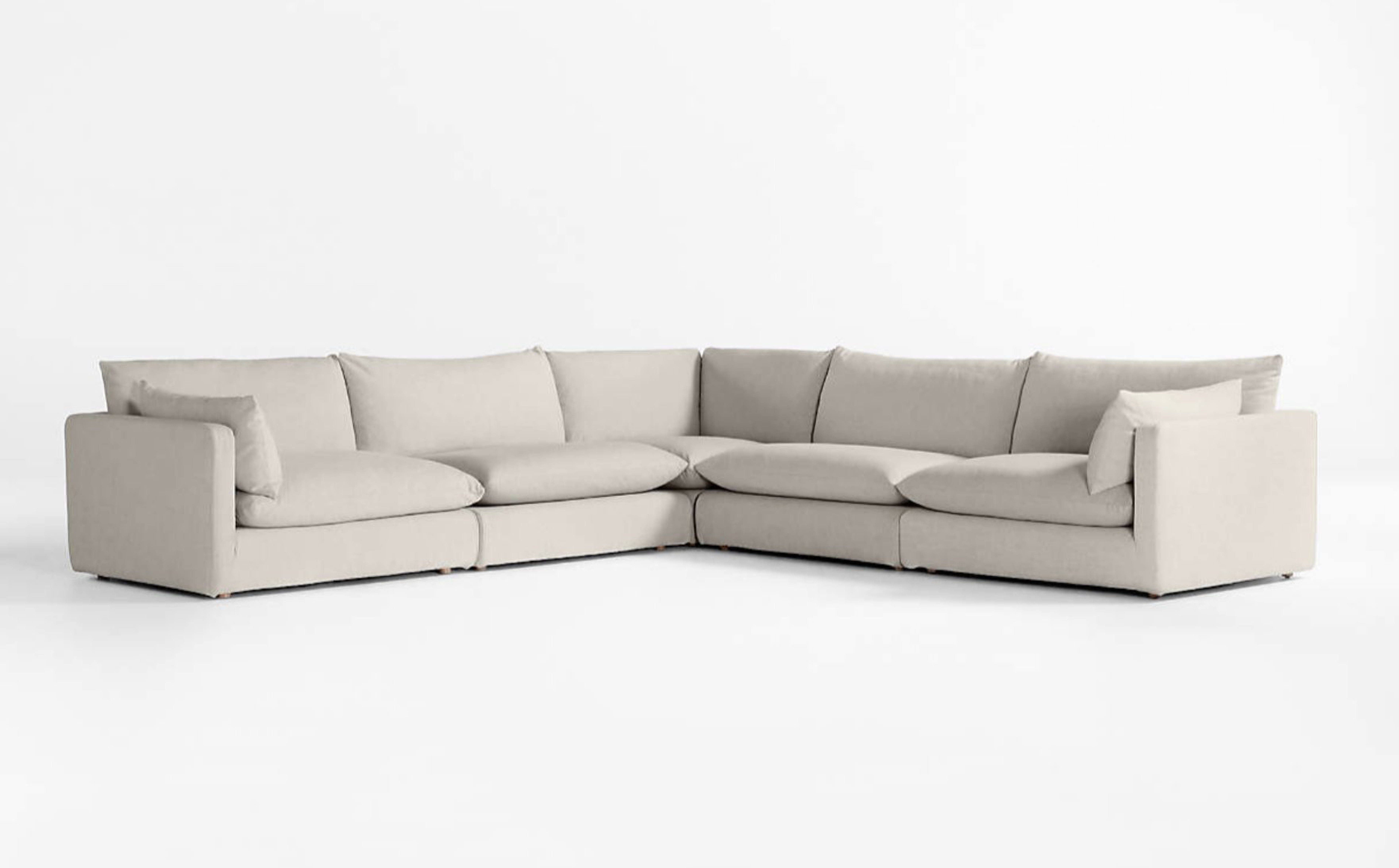 Unwind 5-Piece Slipcovered Sectional Sofa - Crate and Barrel