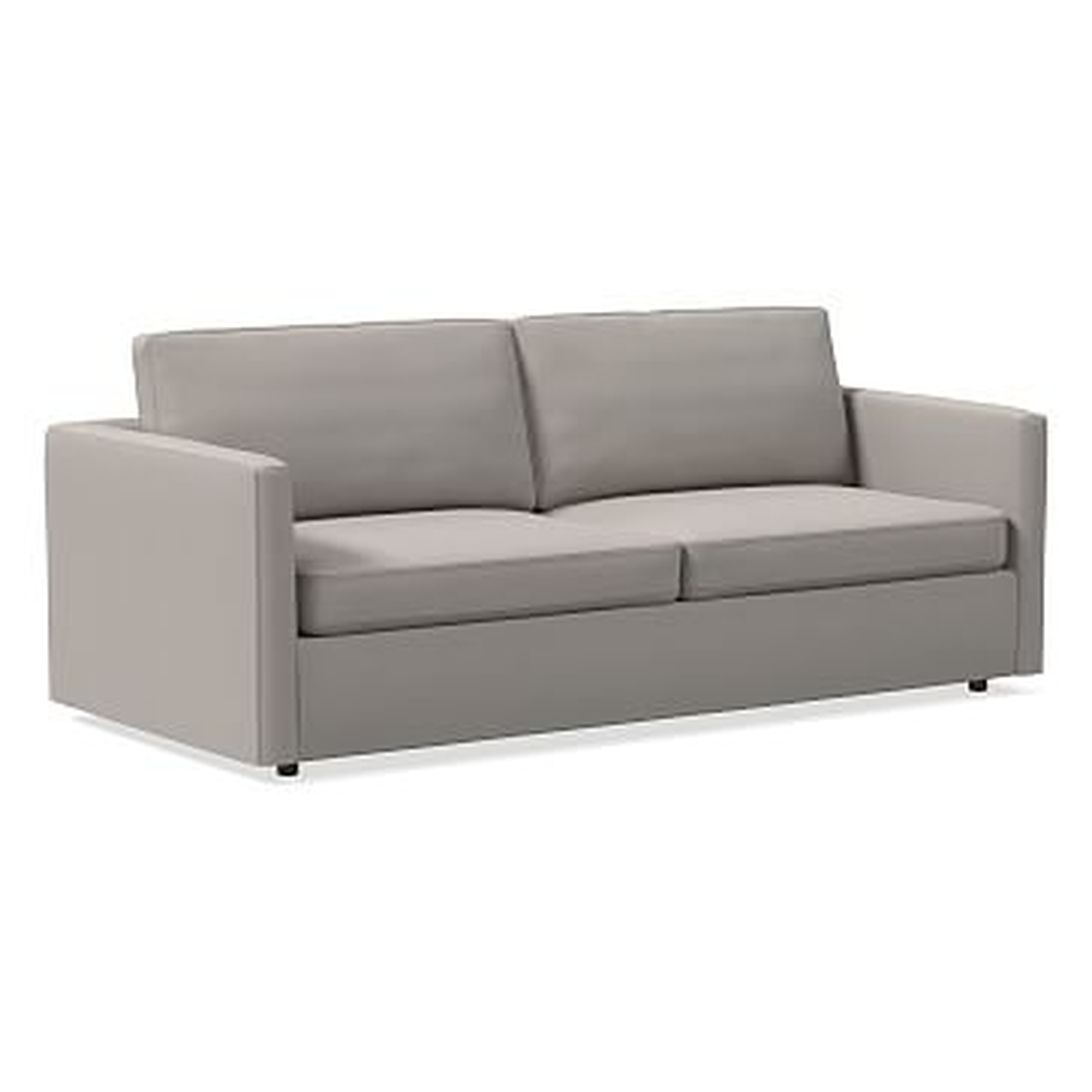 Harris 86" Sofa, Poly, Performance Velvet, Dove Gray, Concealed Supports - West Elm