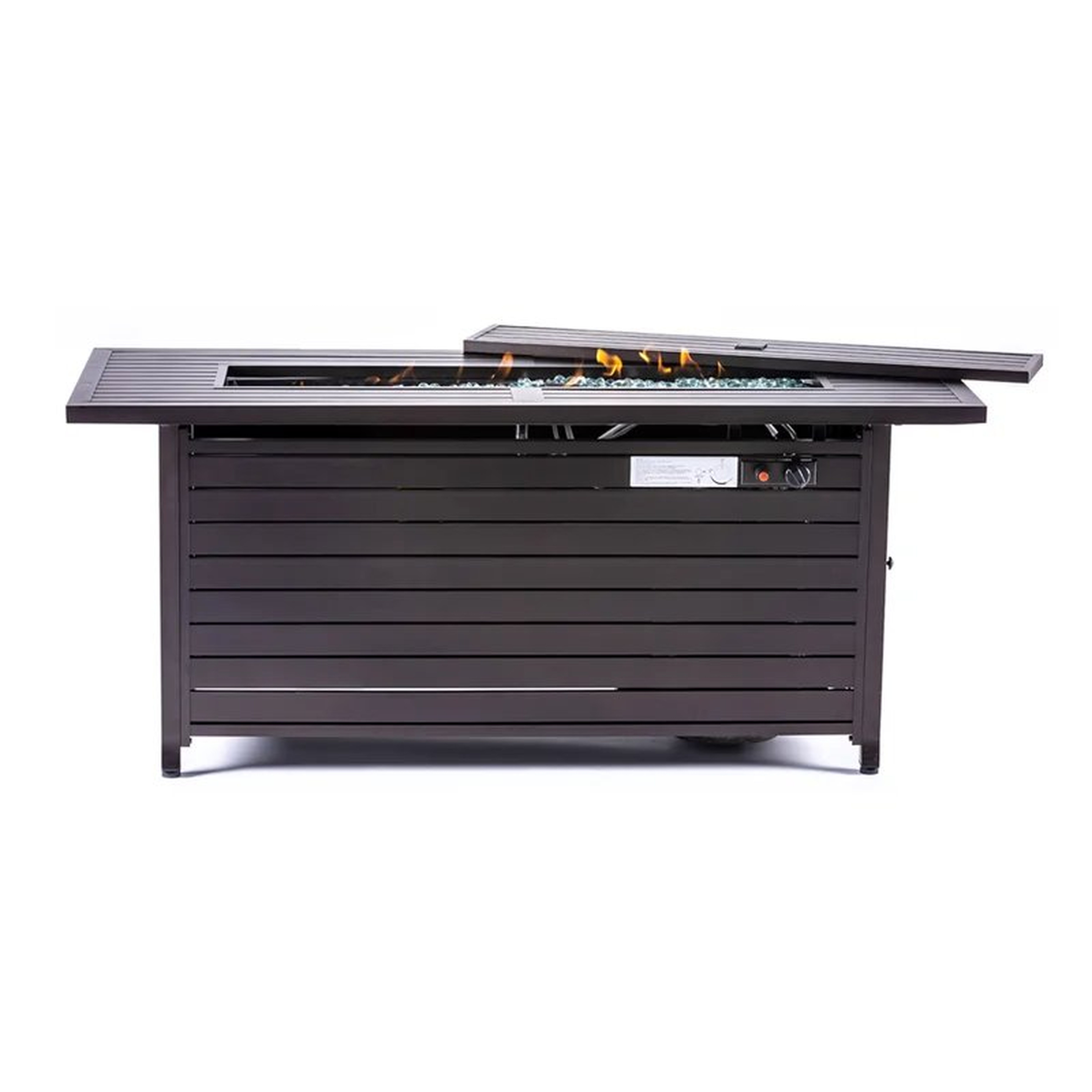 Adela 24'' H x 56.7'' W Aluminum Propane Outdoor Fire Pit Table with Lid - Wayfair
